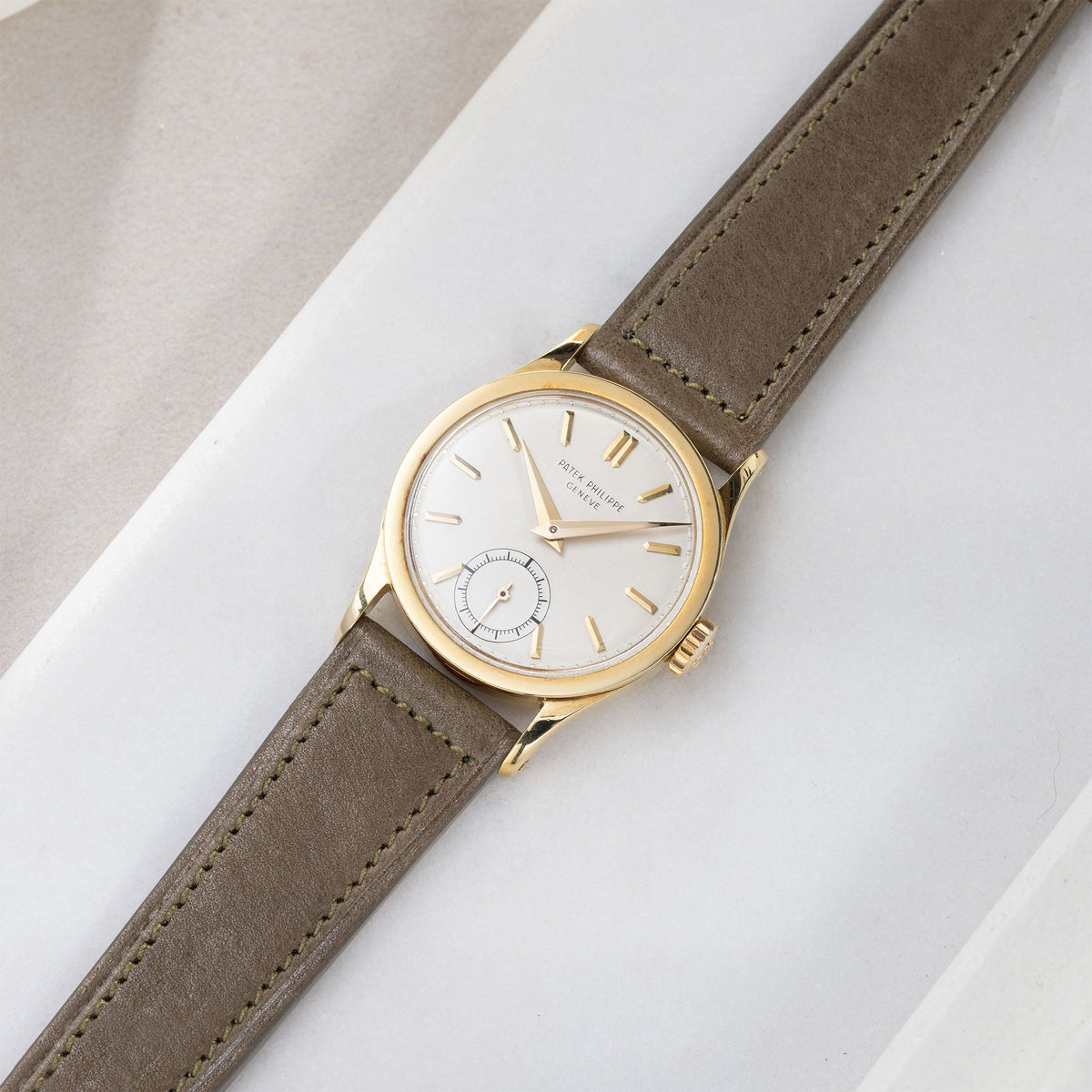 Strap for the Patek Philippe Calatrava - Olive Green Boxed Calfskin