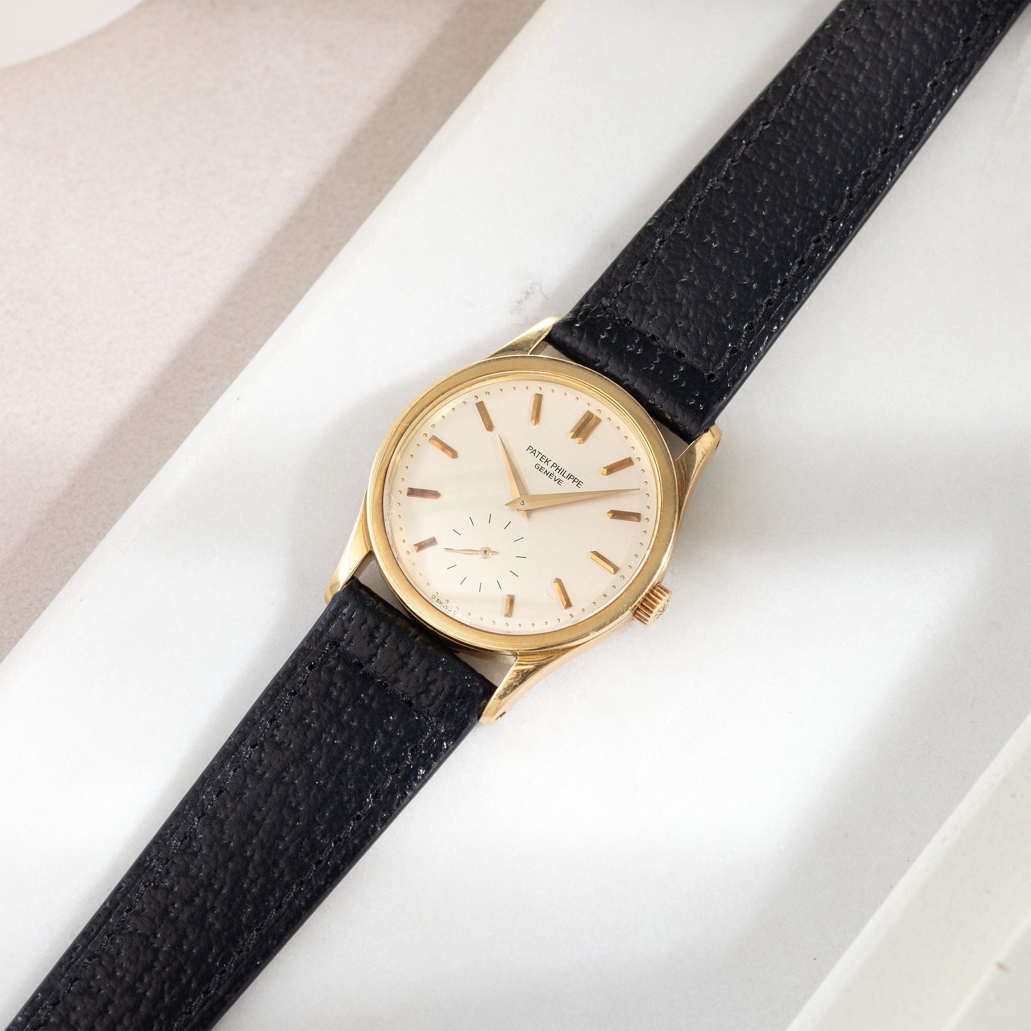 Strap for the Patek Philippe Calatrava - Black Boxed Pigskin