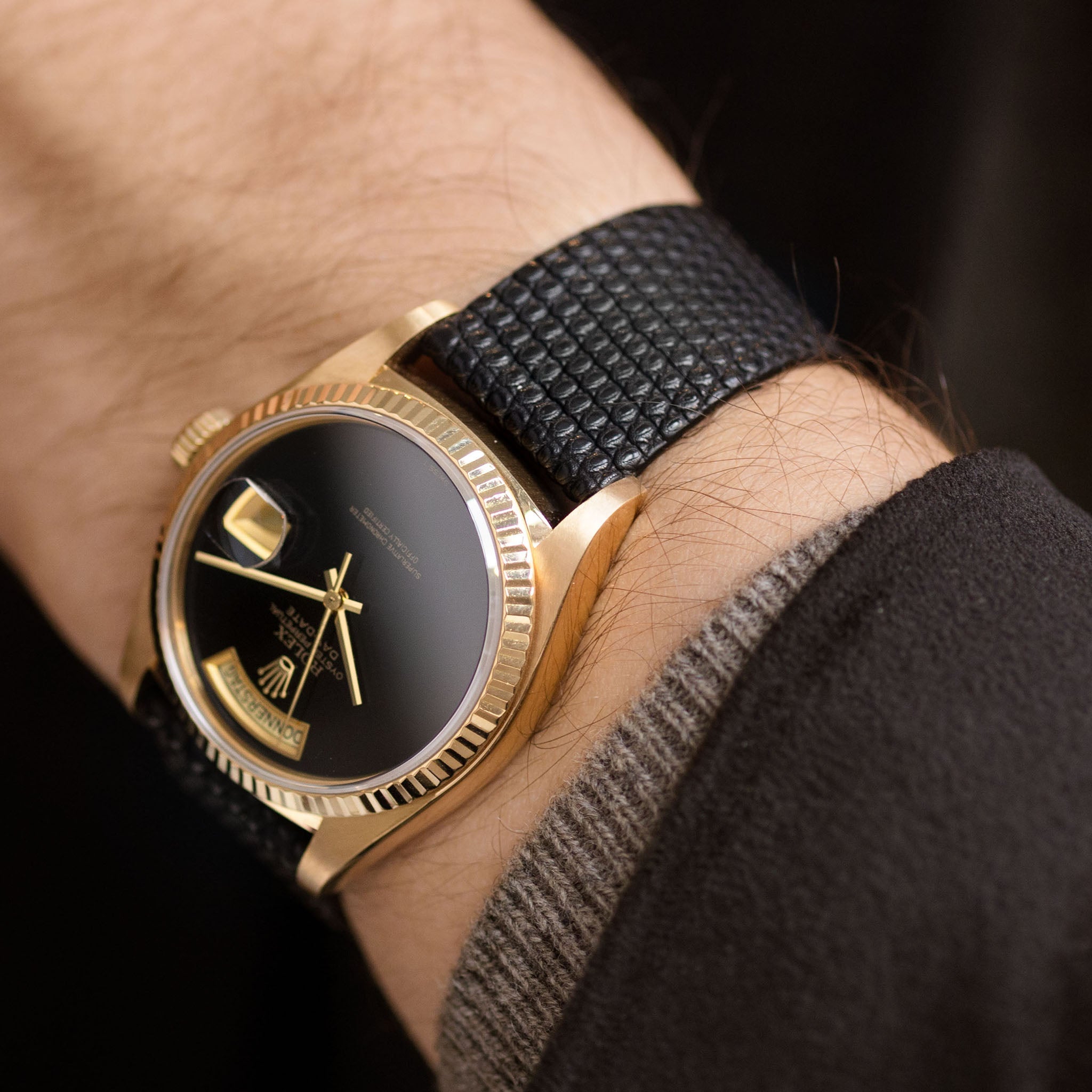 The Double Sided Black Lizard Strap - Jubilee Edition