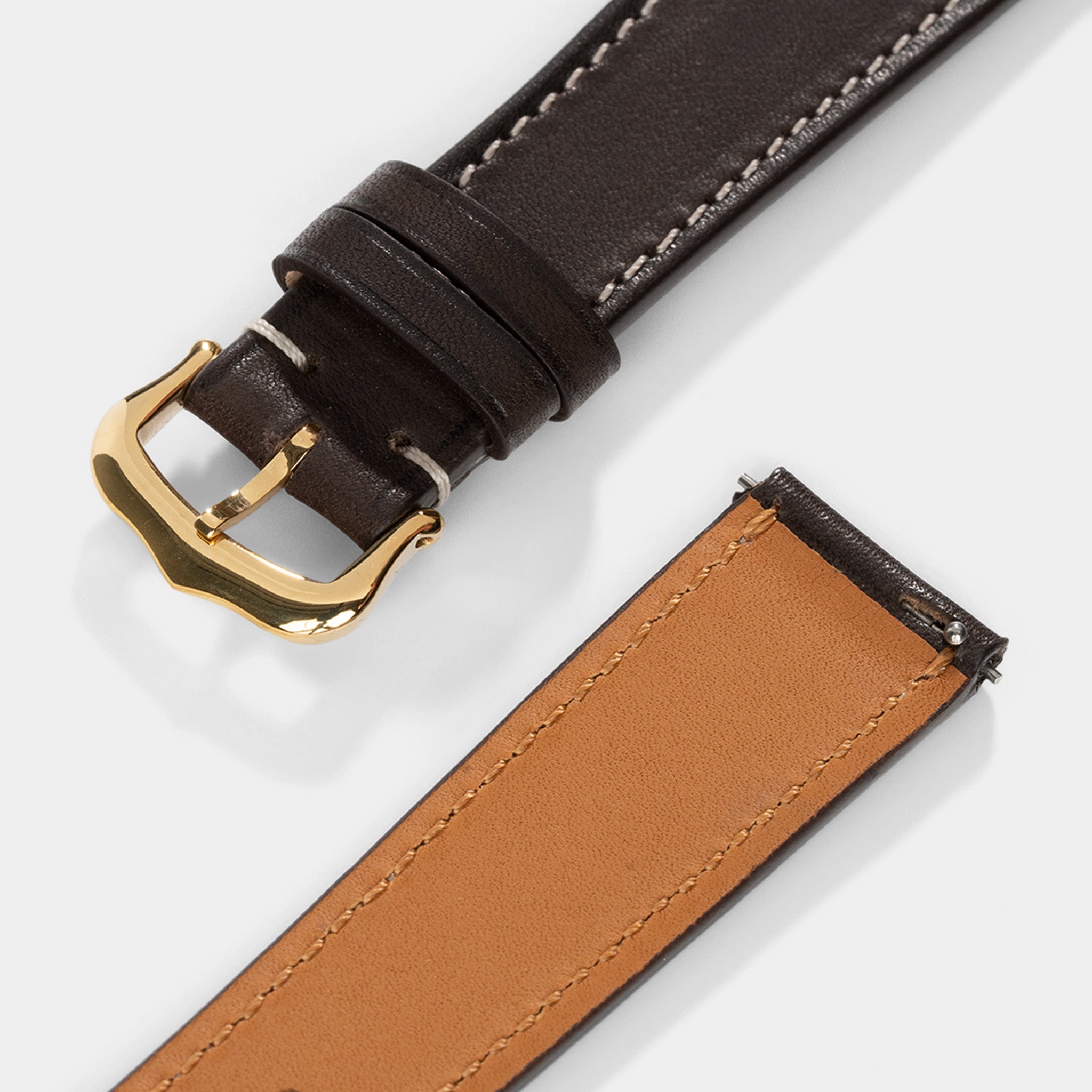 Strap for Cartier Tank Louis (2021-2024) - The Chevalin Dark Cognac Brown