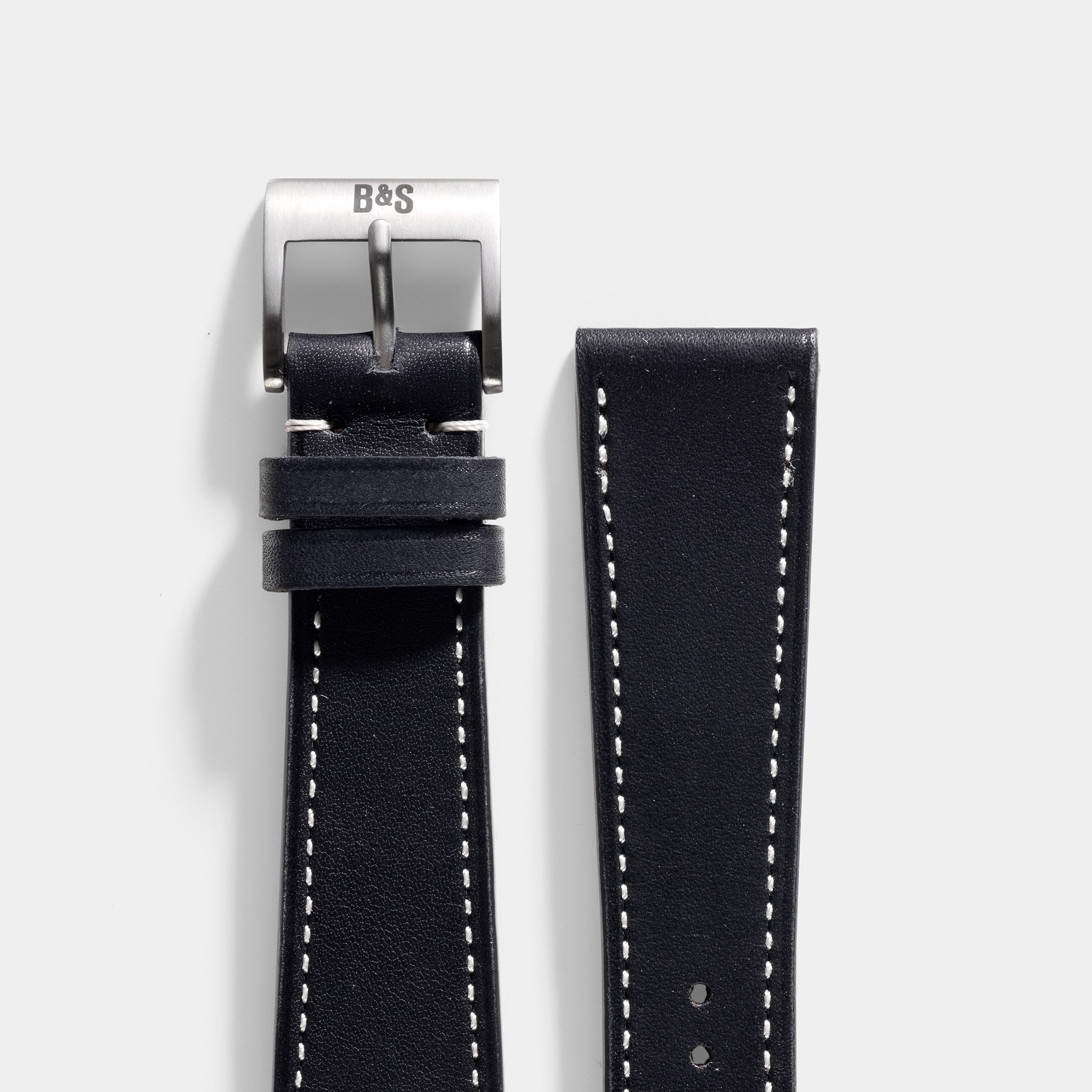 Chevalin Black Leather Watch Strap