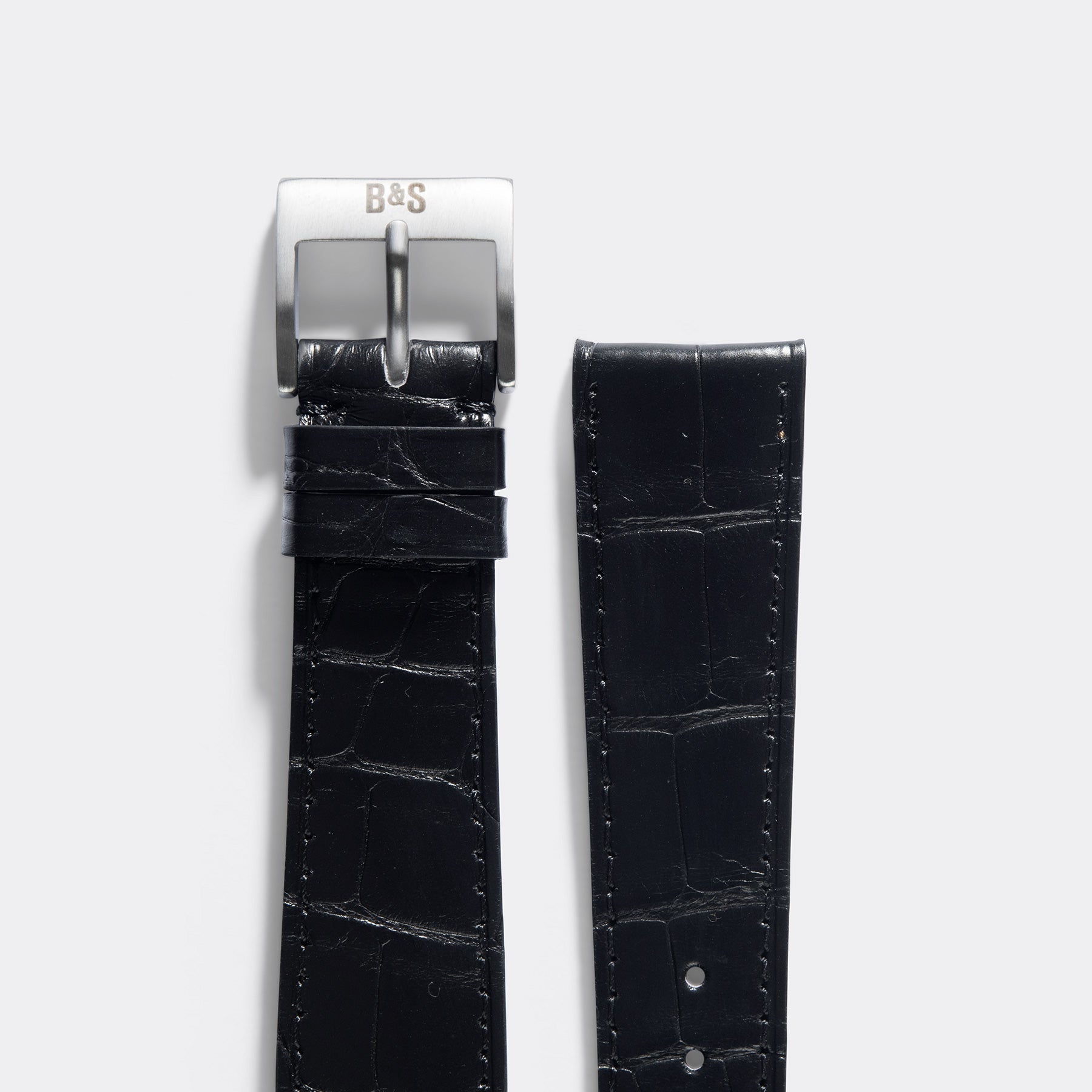 Premium Alligator Black Leather Watch Strap