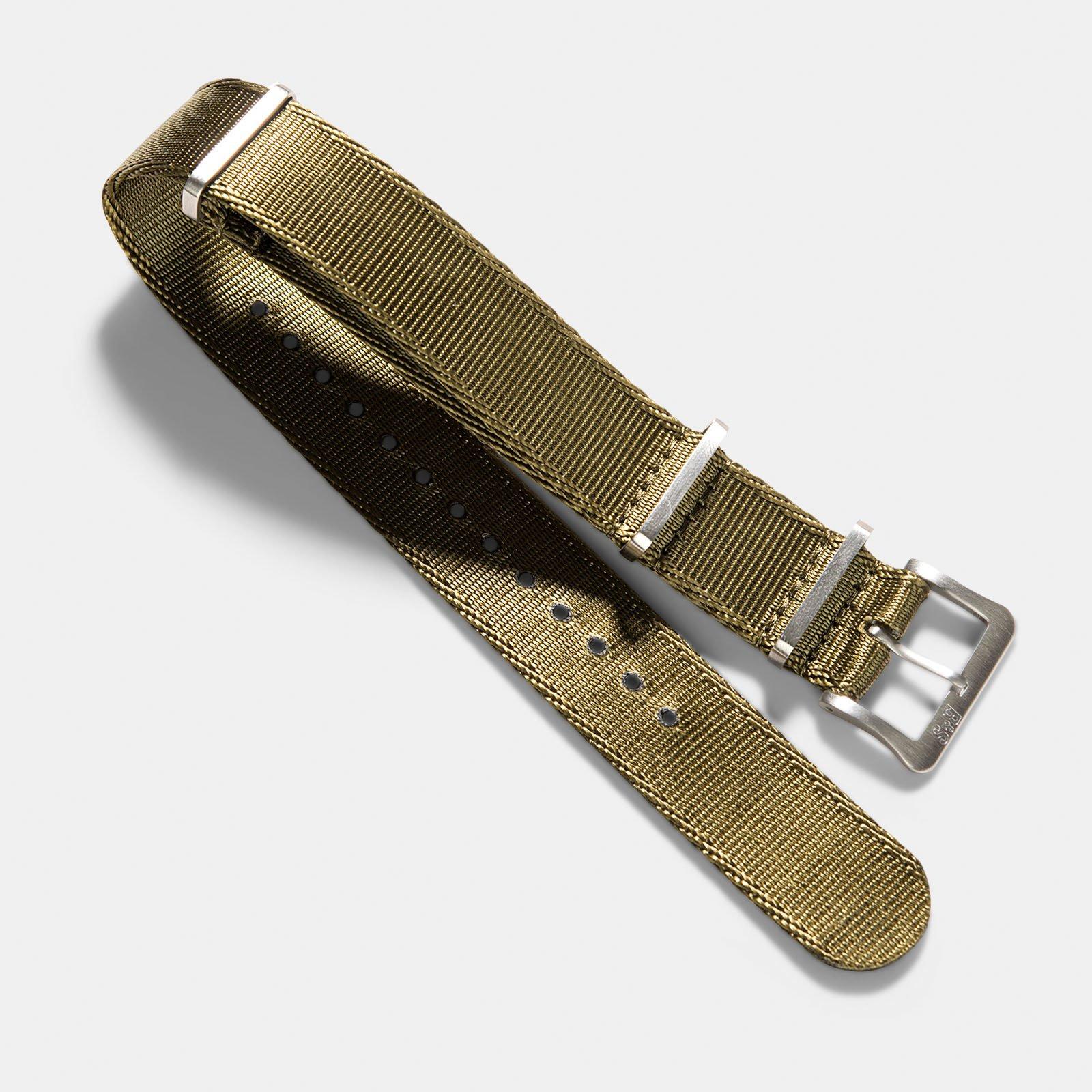 Strap for Omega Speedmaster Professional - Nylon Single Pass Olive Green