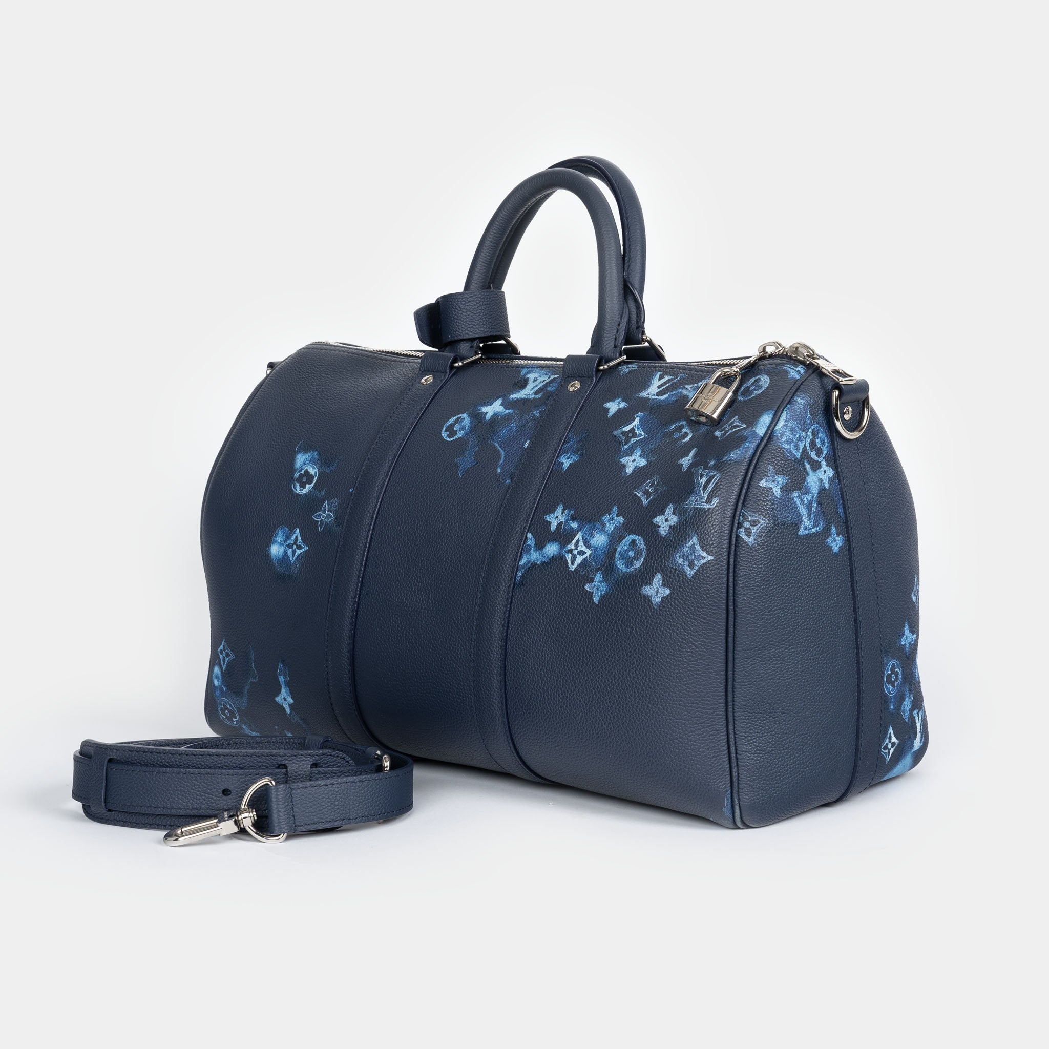 Louis Vuitton Keepall Bandouliere 40 Watercolor Ink Blue Weekend Travel Bag