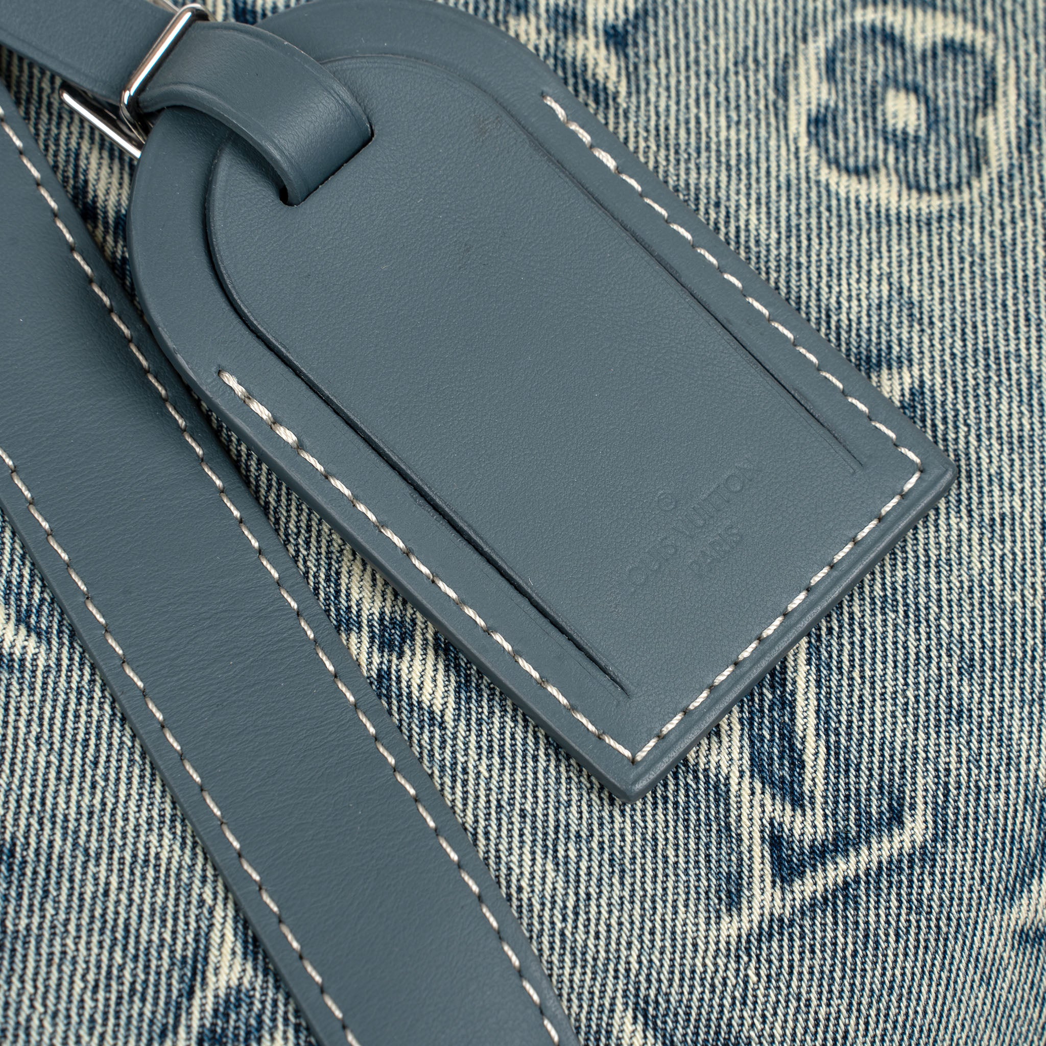 Louis Vuitton Monogram Washed Denim Keepall Bandouliere 50 Blue
