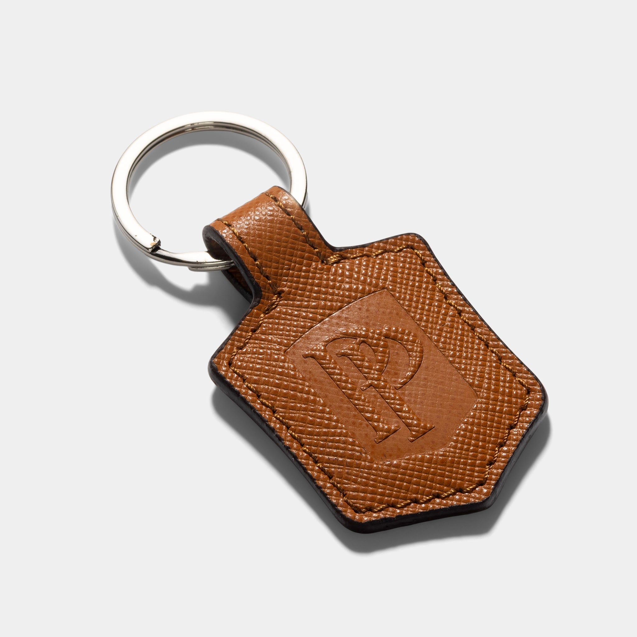 Patek Philippe Tan brown Saffiano Leather key ring