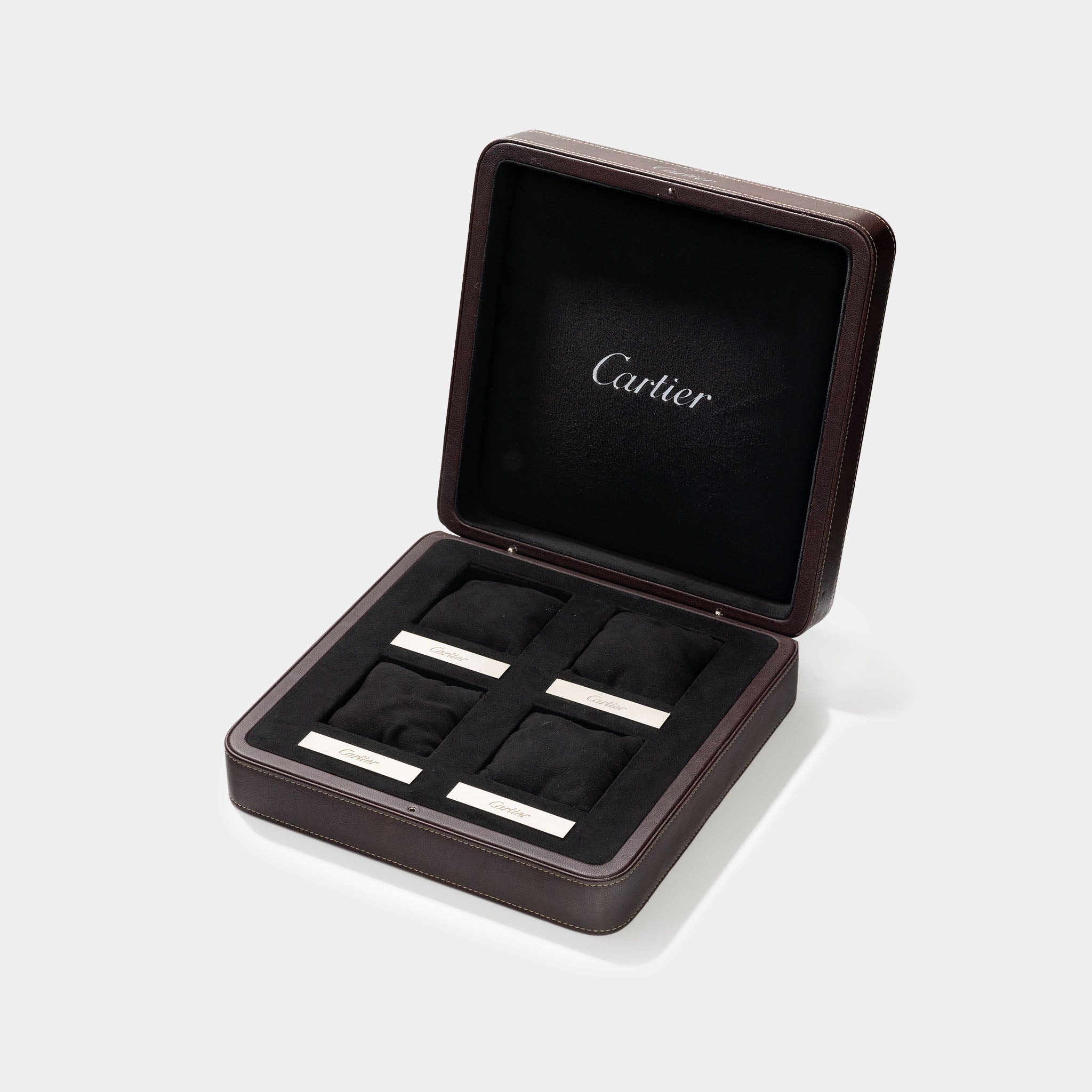 Cartier Luxury Brown 4 Leather Watch Box