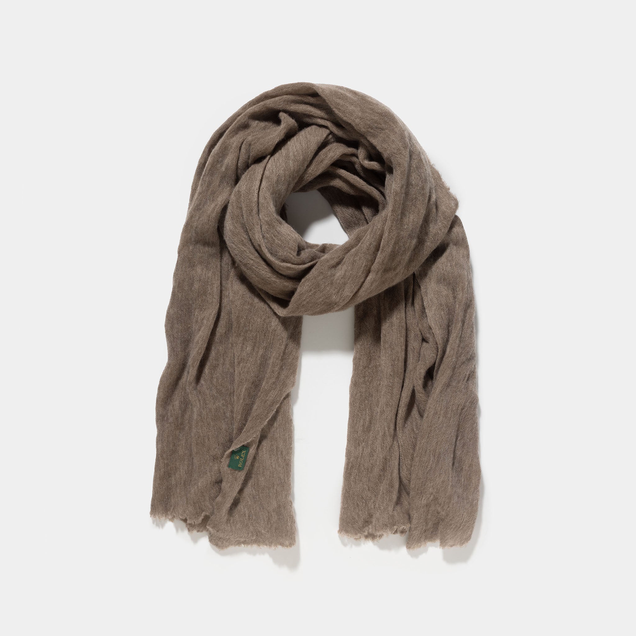 Rolex Taupe Cashmere scarf