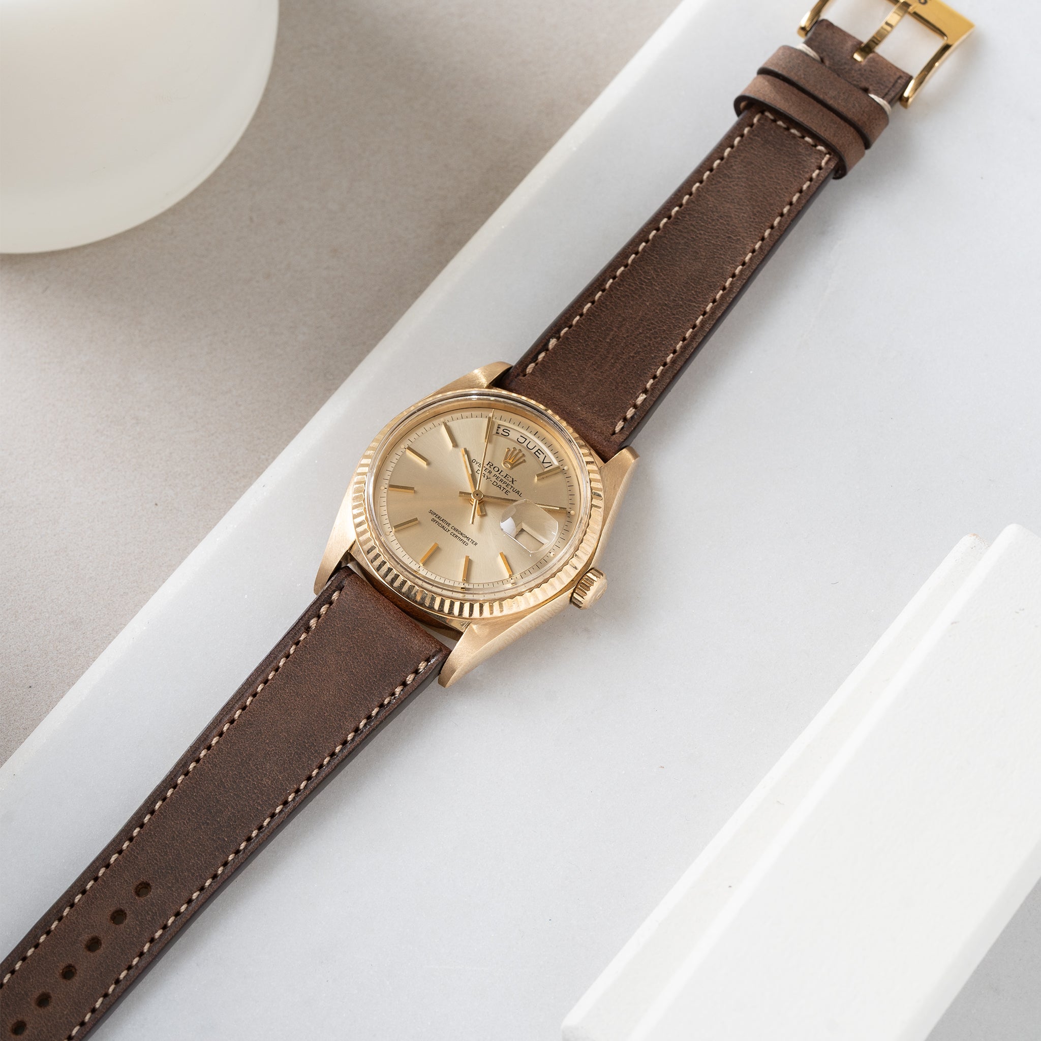 Strap for Rolex Day Date - Dry Soil Brown Leather