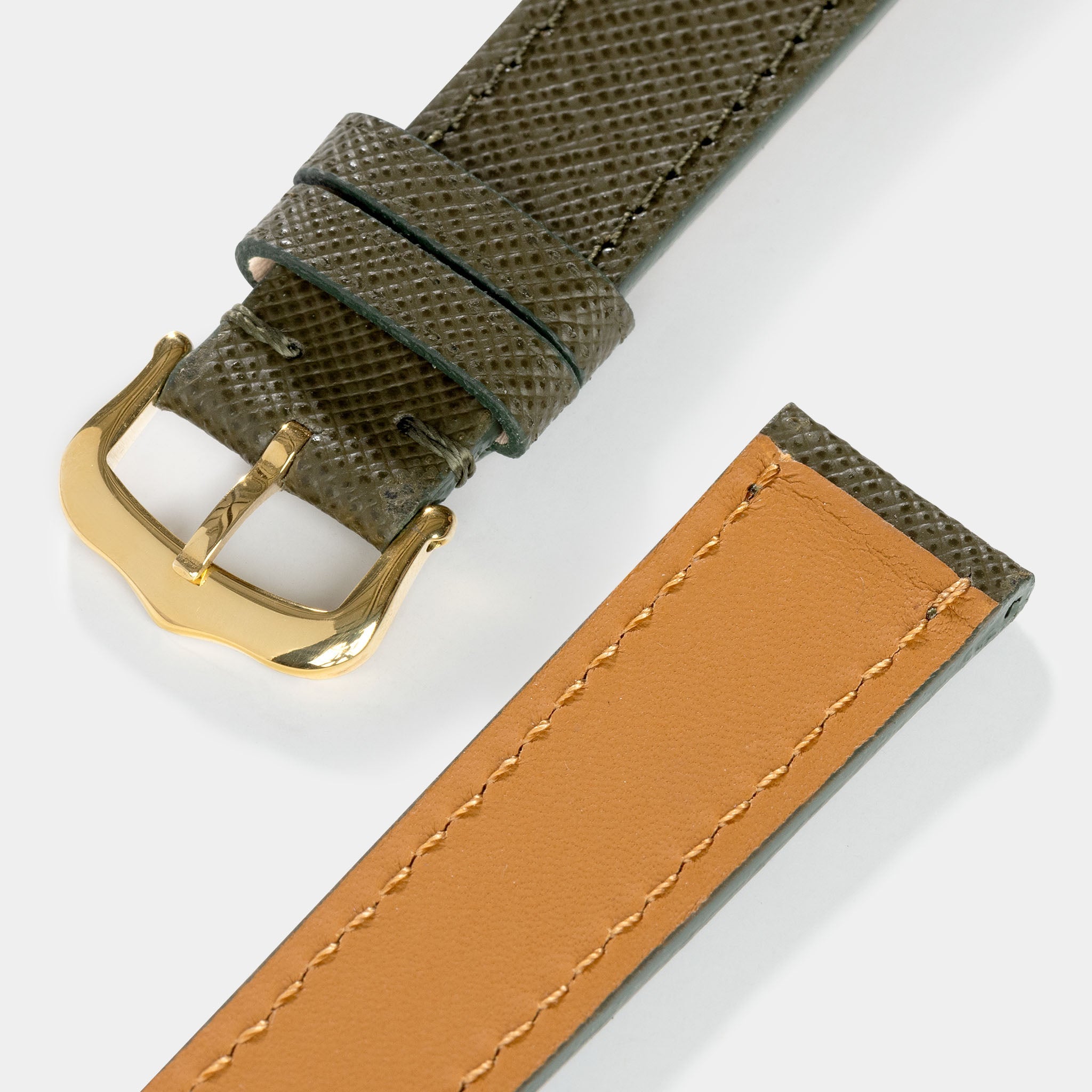 Strap for Cartier 17.5mm - Saffiano Olive Green Leather