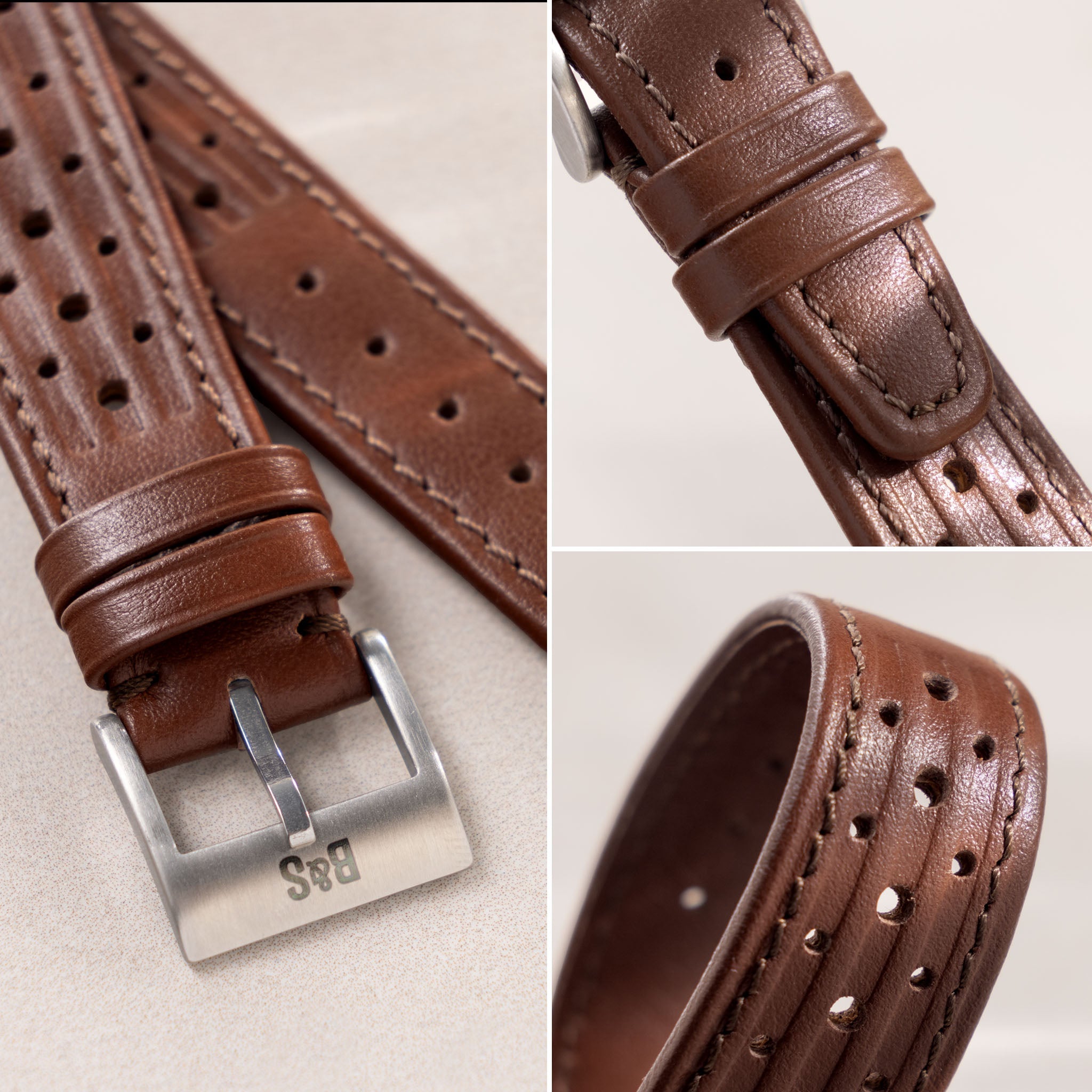 Racing Havanna Brown Speedy Leather Watch Strap