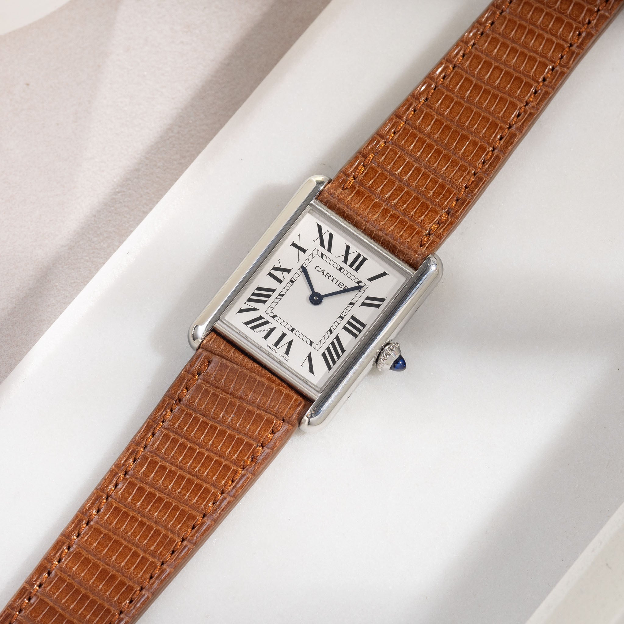 Cognac Brown Lizard Leather Watch Strap