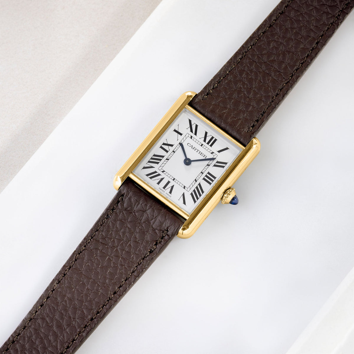 Strap for Cartier Tank Louis (2021 - today) - The Grana Dark Brown