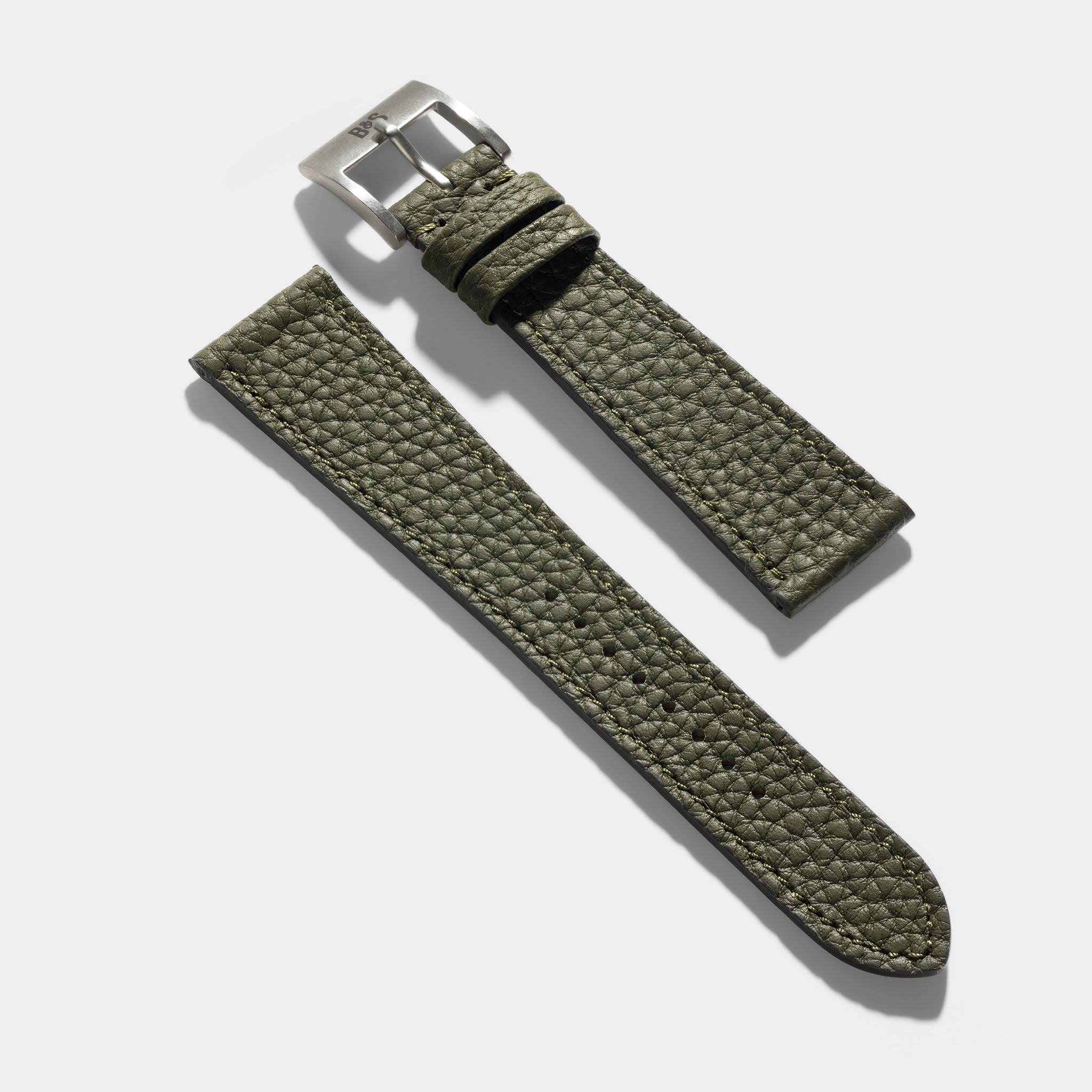 Grana Olive Tonal Leather Watch Strap