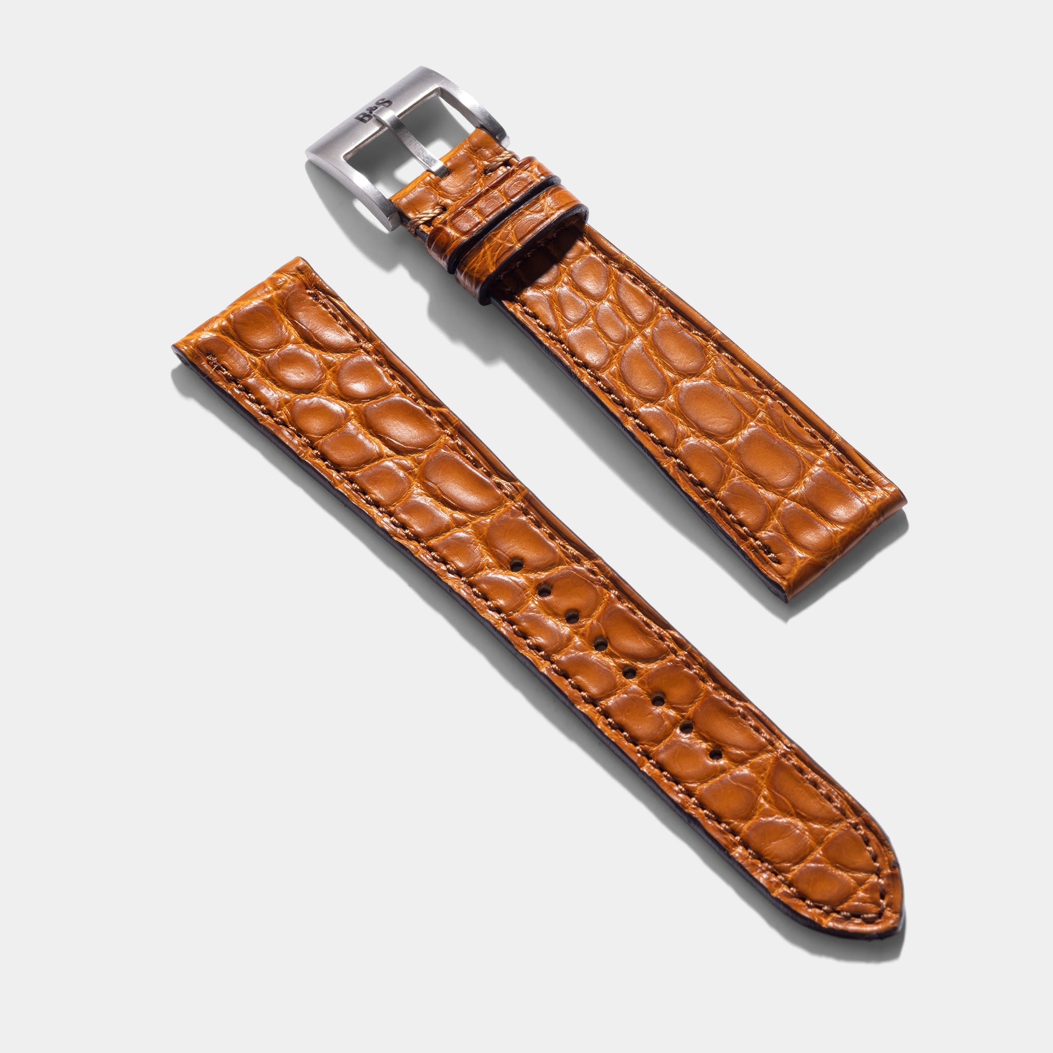 Strap for Patek Philippe 130 / 533 Chronograph - Cognac Brown Flank Alligator Watch Strap