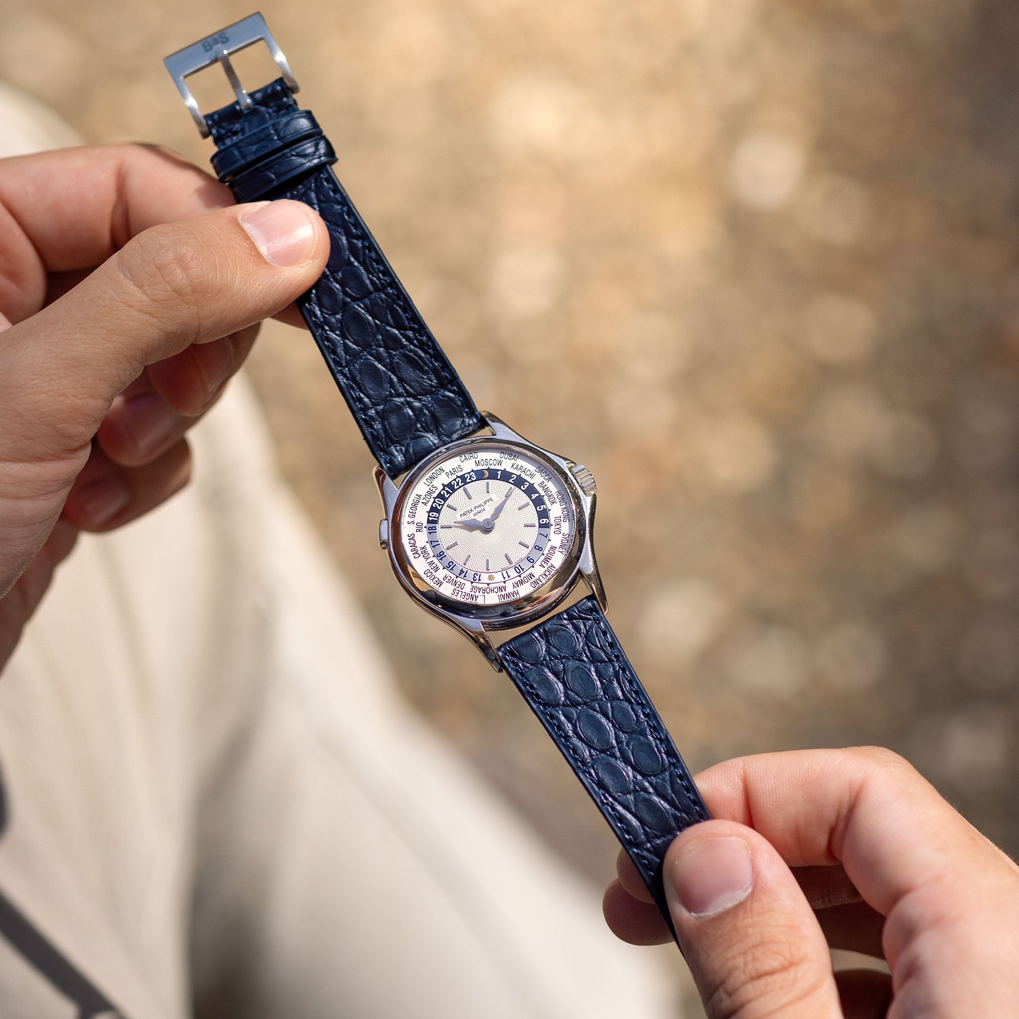 Blue Alligator Leather Watch Strap