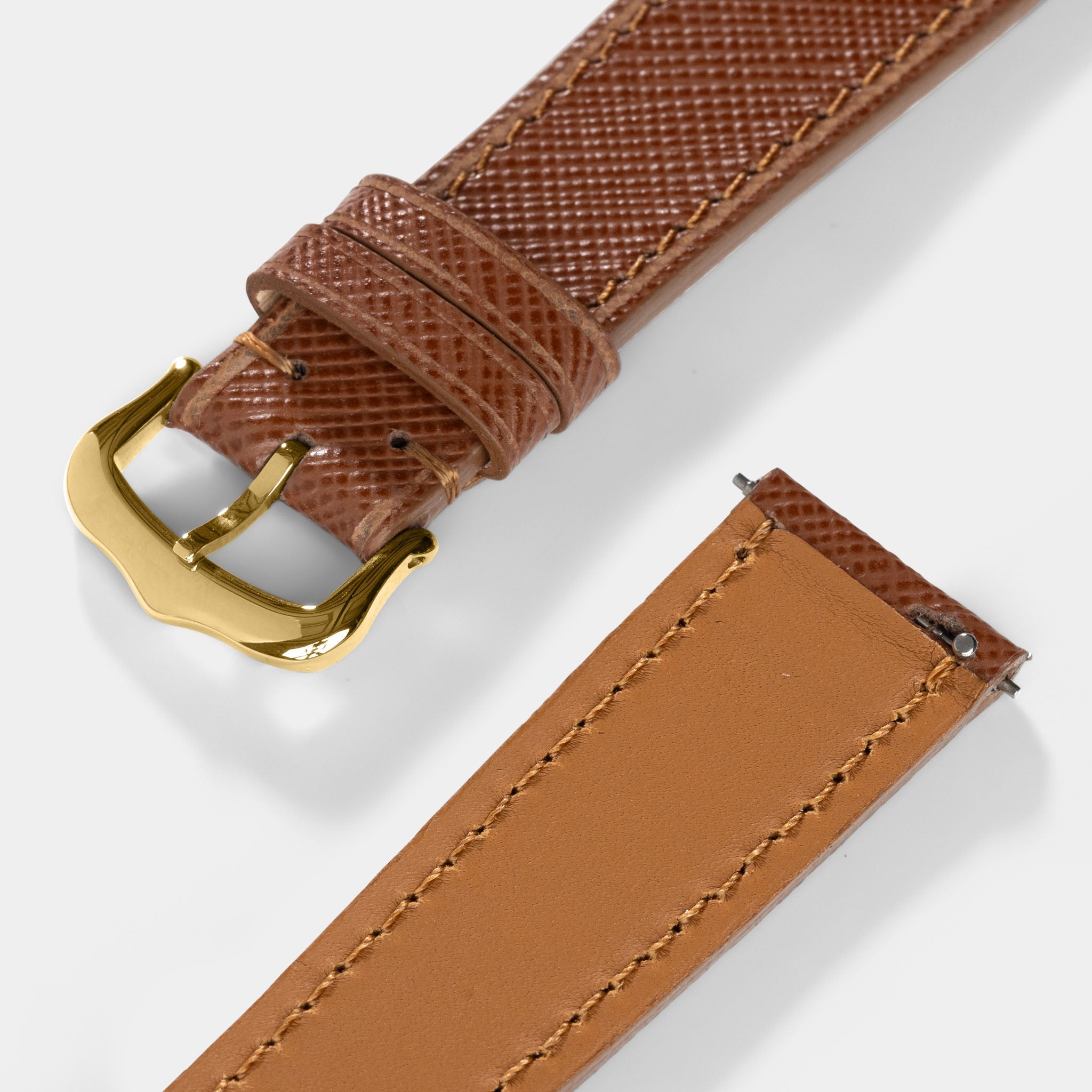 Strap for Cartier Tank Louis (2021-2024) - The Saffiano Cognac