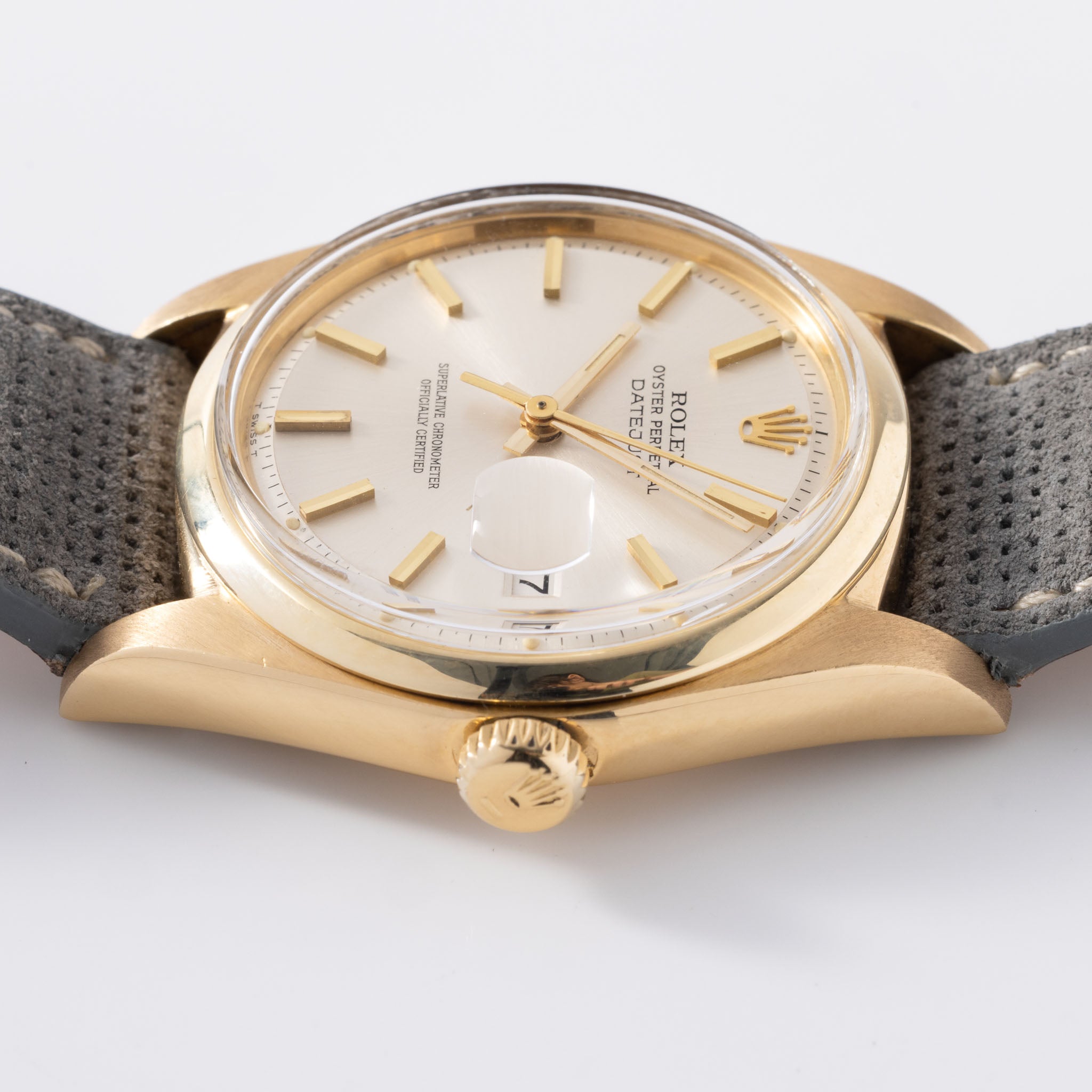 Rolex Datejust 18kt Yellow Gold Silver Dial Ref 1600
