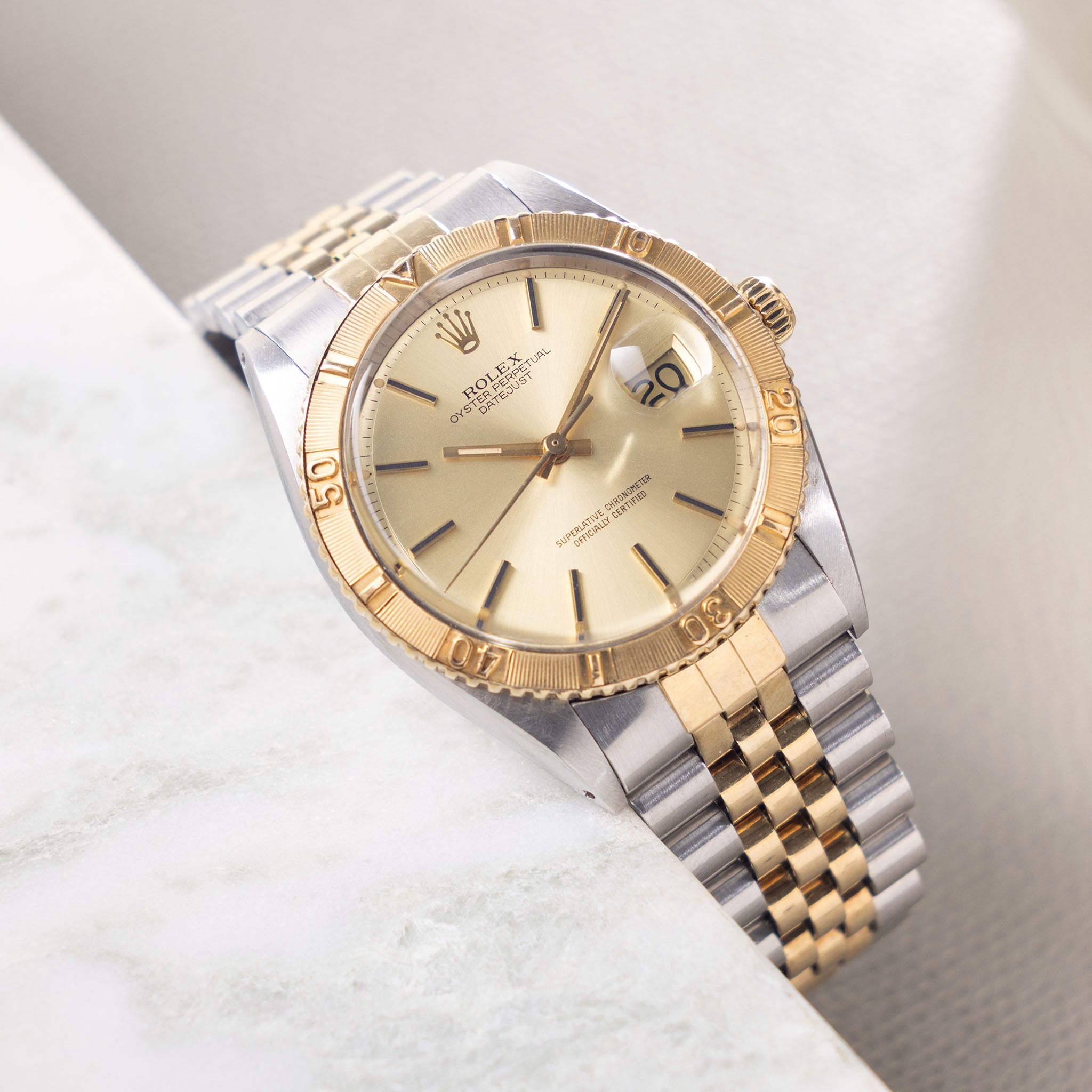 Rolex Datejust "Turnograph "Champagne dial ref 1625 /3 steel and gold execution