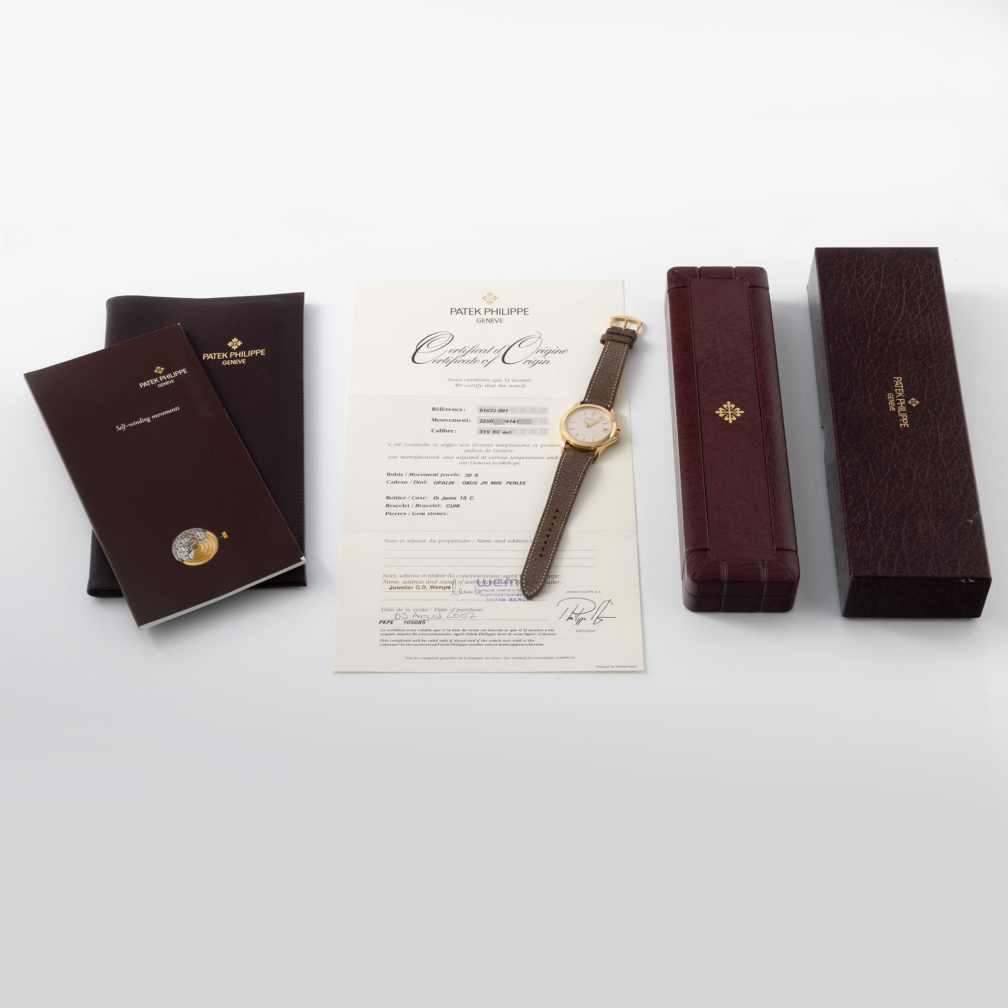 Patek Philippe Calatrava with Box and Papers Ref 5107J