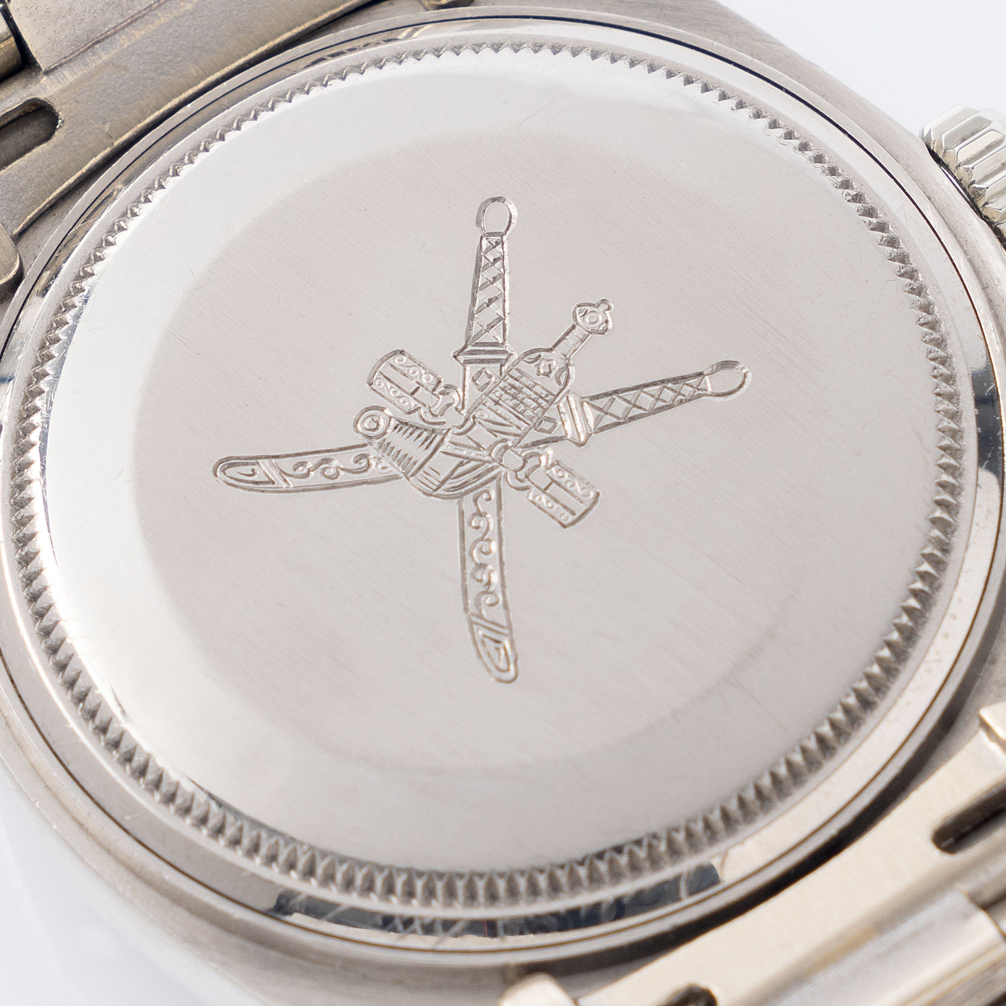 Rolex Day-Date 18079 red “Khanjar” Bark Finish in 18k white for the Sultanate of Oman