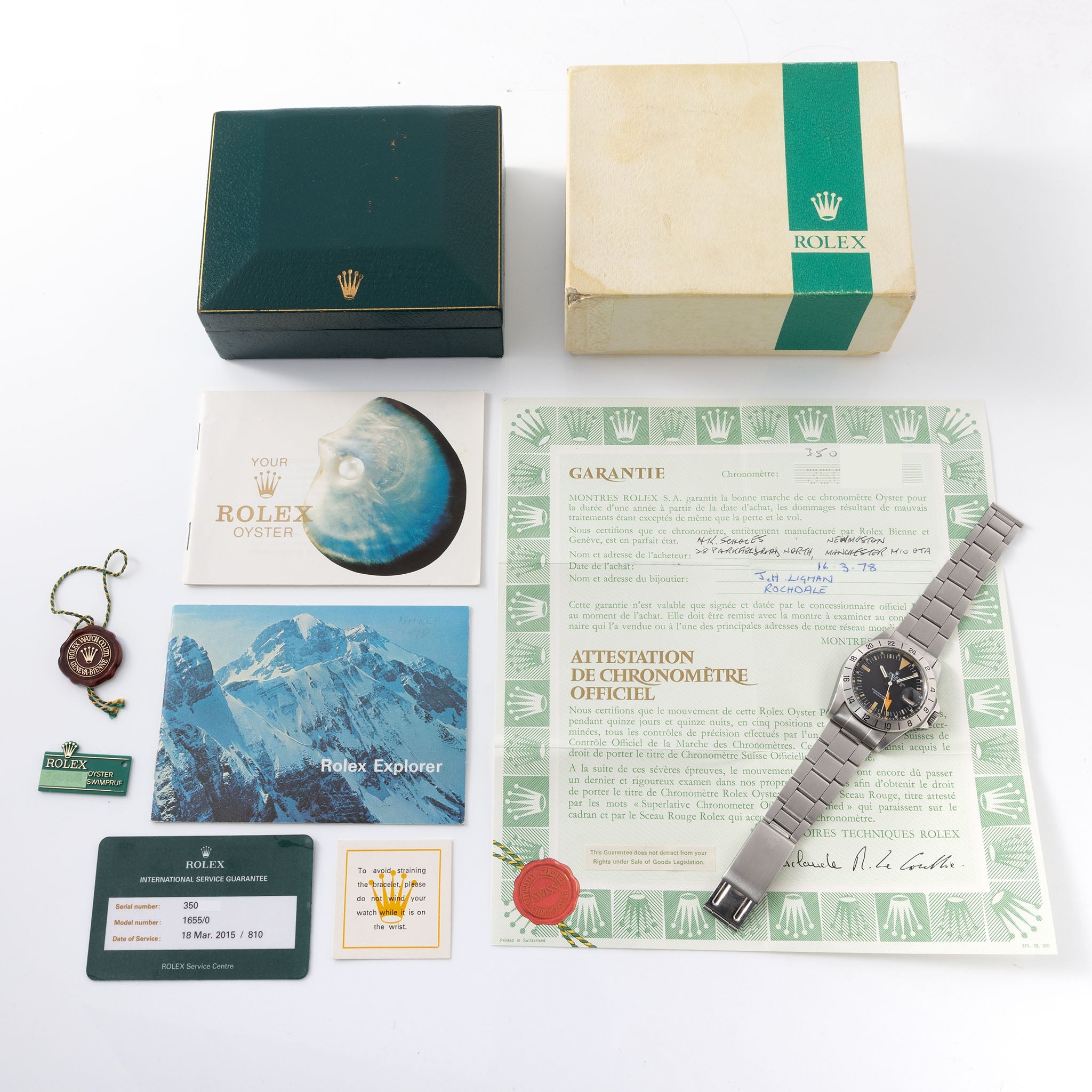 Rolex Explorer II 1655 Mk1 dial "Straight Hand" Box and Paper Set