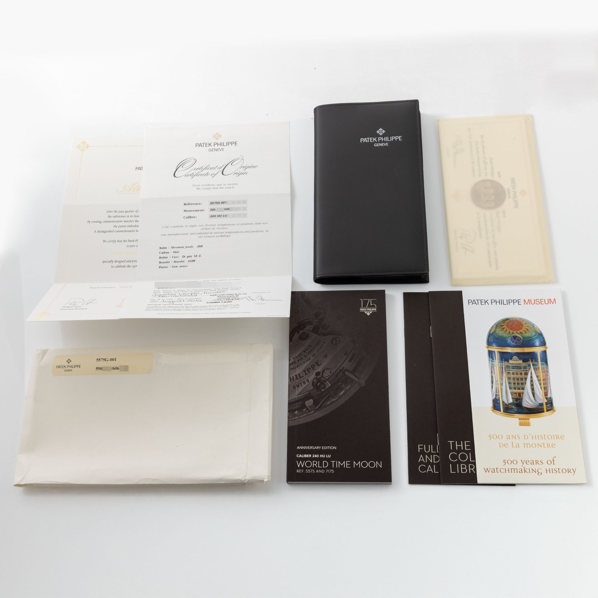 Patek Philippe World Time Moonphase 5575G "175th Anniversary" in 18k White Gold full set