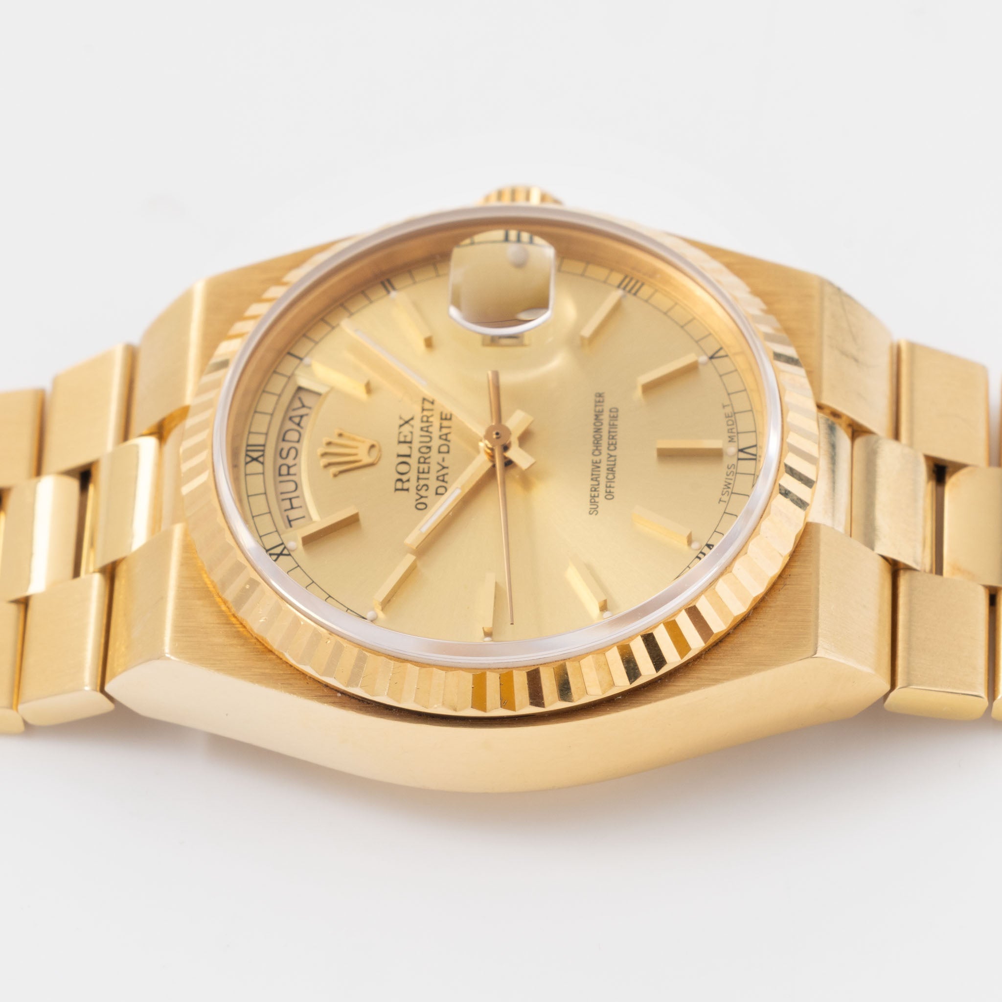 Rolex Day-Date Oysterquartz Champagne Dial Ref 19018
