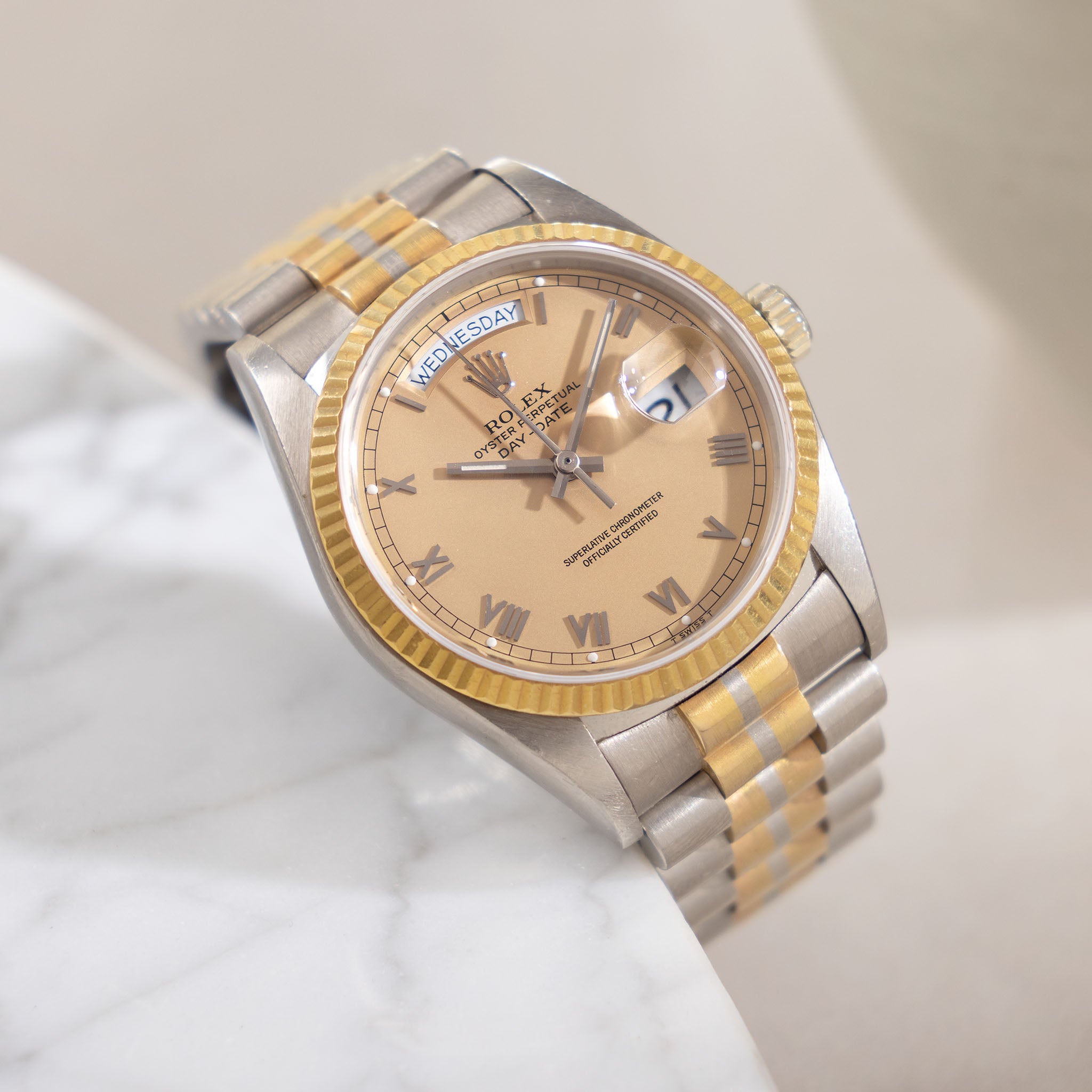 Rolex Day-Date 18039B "Tridor" Peach Dial from Original Owner Full Set