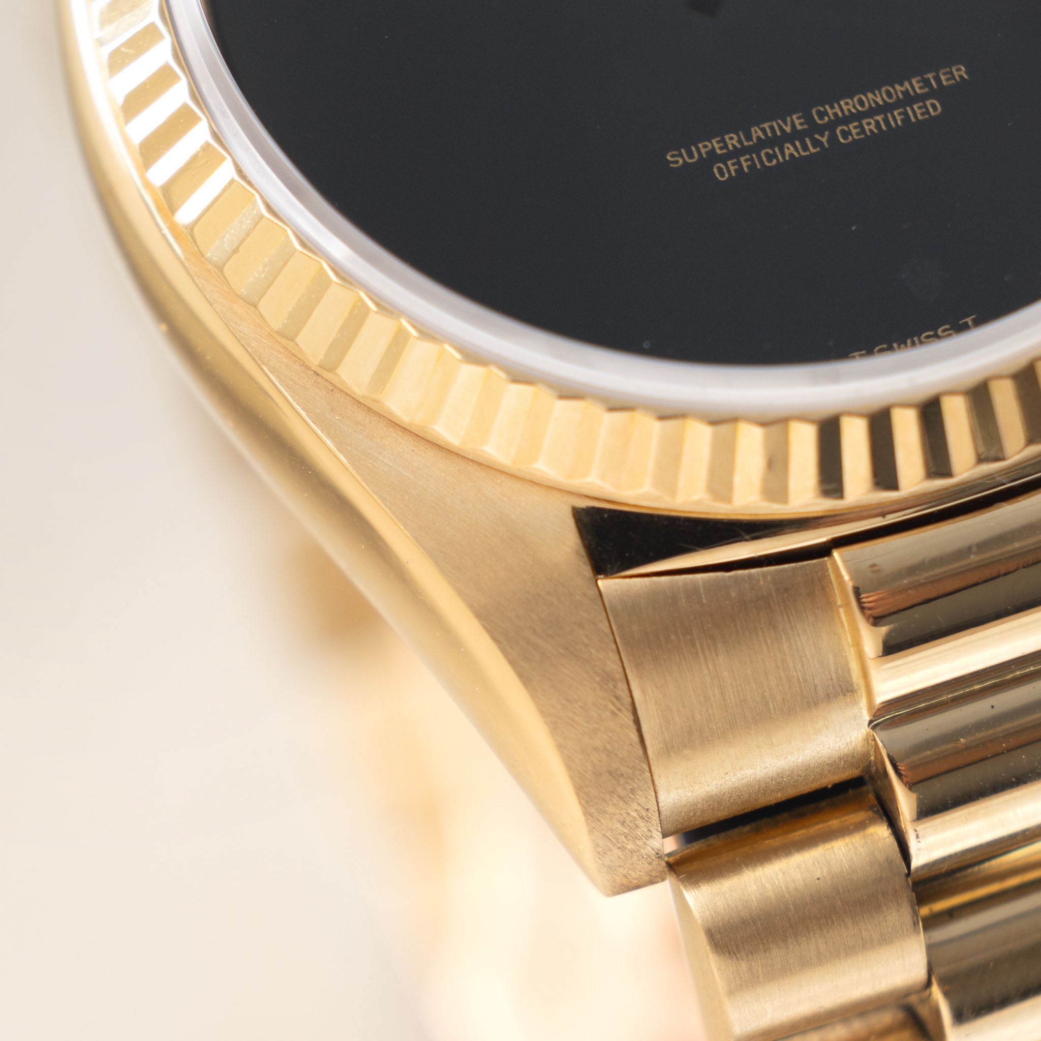 Rolex Day-Date Onyx T Swiss T Dial ref. 18038 in 18k Yellow Gold