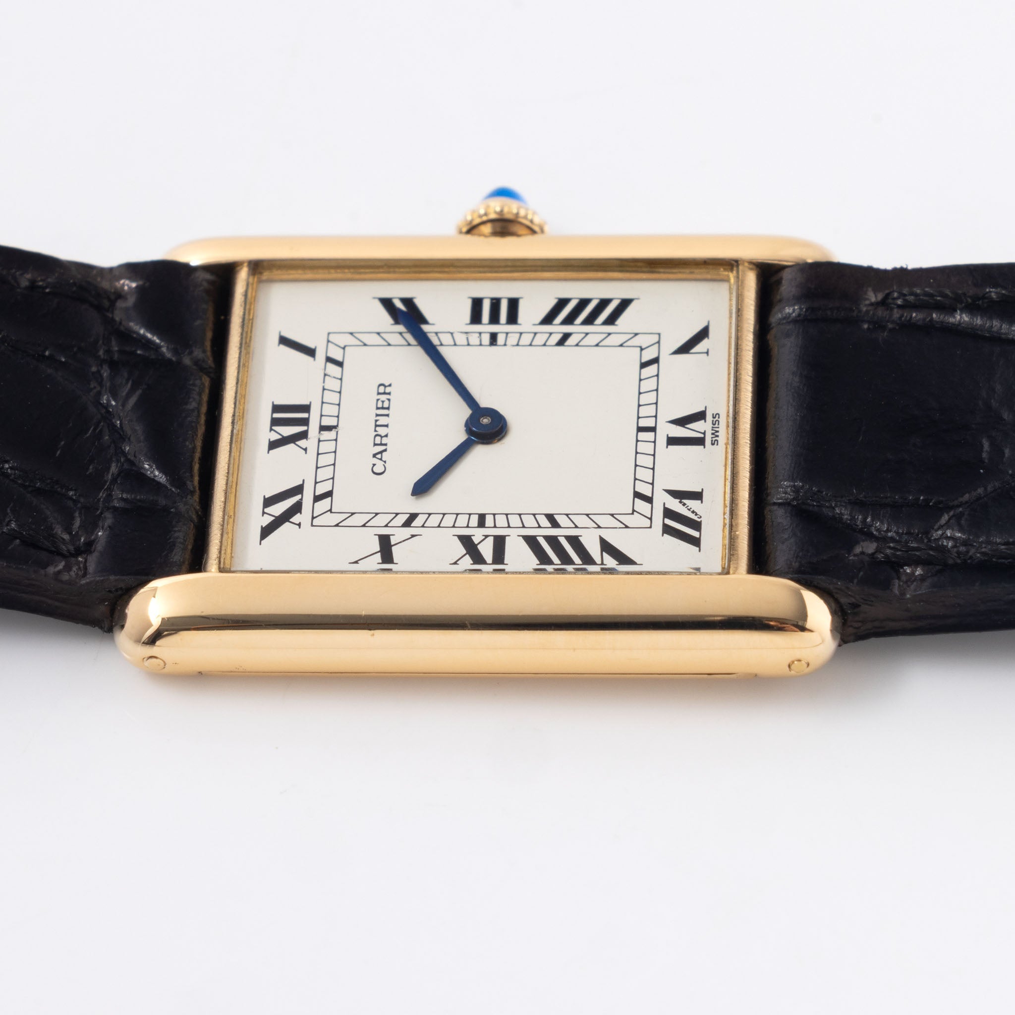 Cartier Tank Louis ultra thin cream dial ref 96019 in 18 k yellow gold