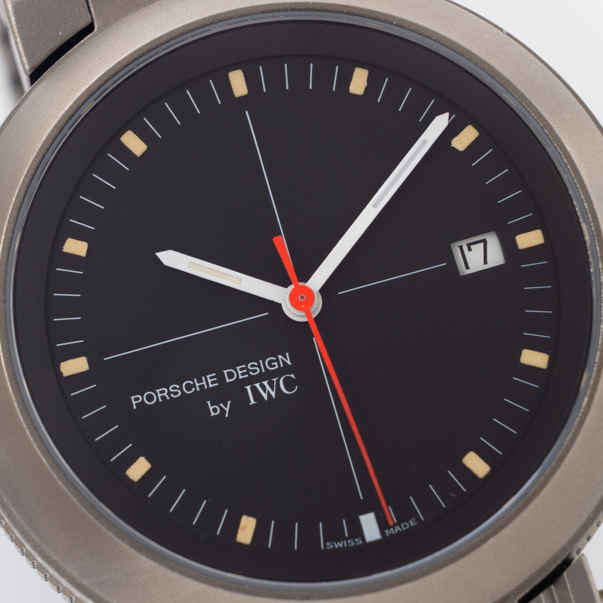 IWC/Porsche design compass watch in titanium ref 3511 with Certificate of Authenticity paper and IWC service invoice