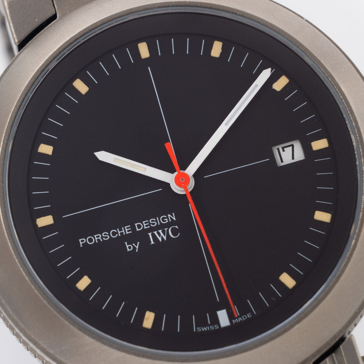 IWC/Porsche design compass watch in titanium ref 3511 with Certificate of Authenticity paper and IWC service invoice
