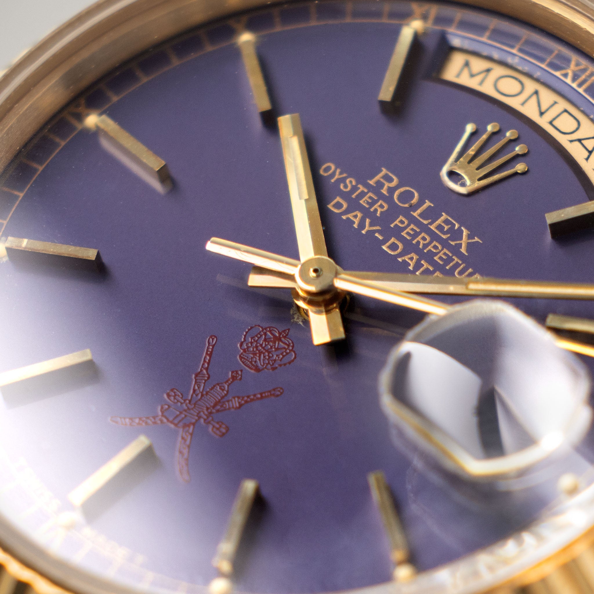 Rolex Day-Date 18038 Purple Khanjar dial from original owner’s family with Provenance