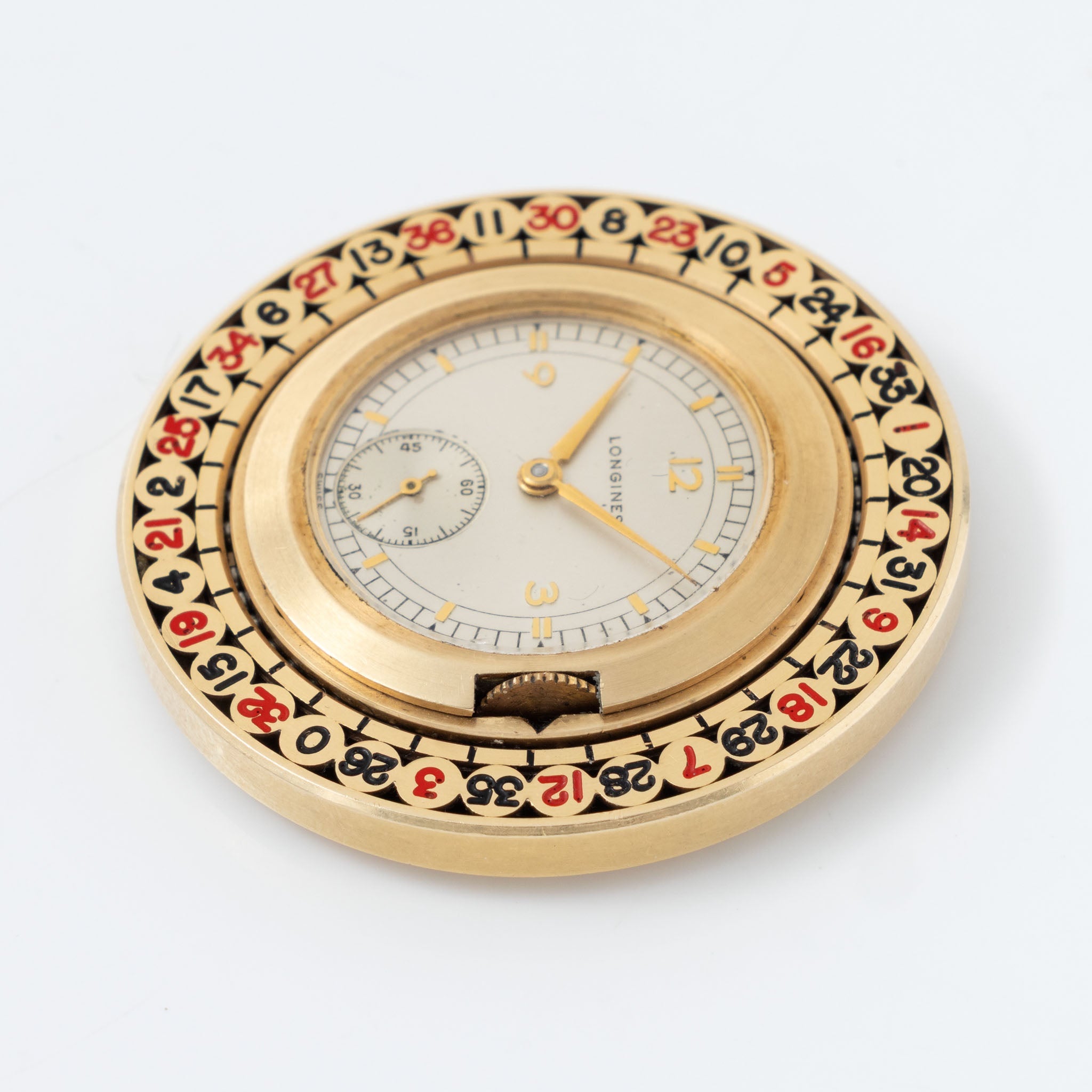 Longines Roulette Pocket Watch in 14k Yellow Gold