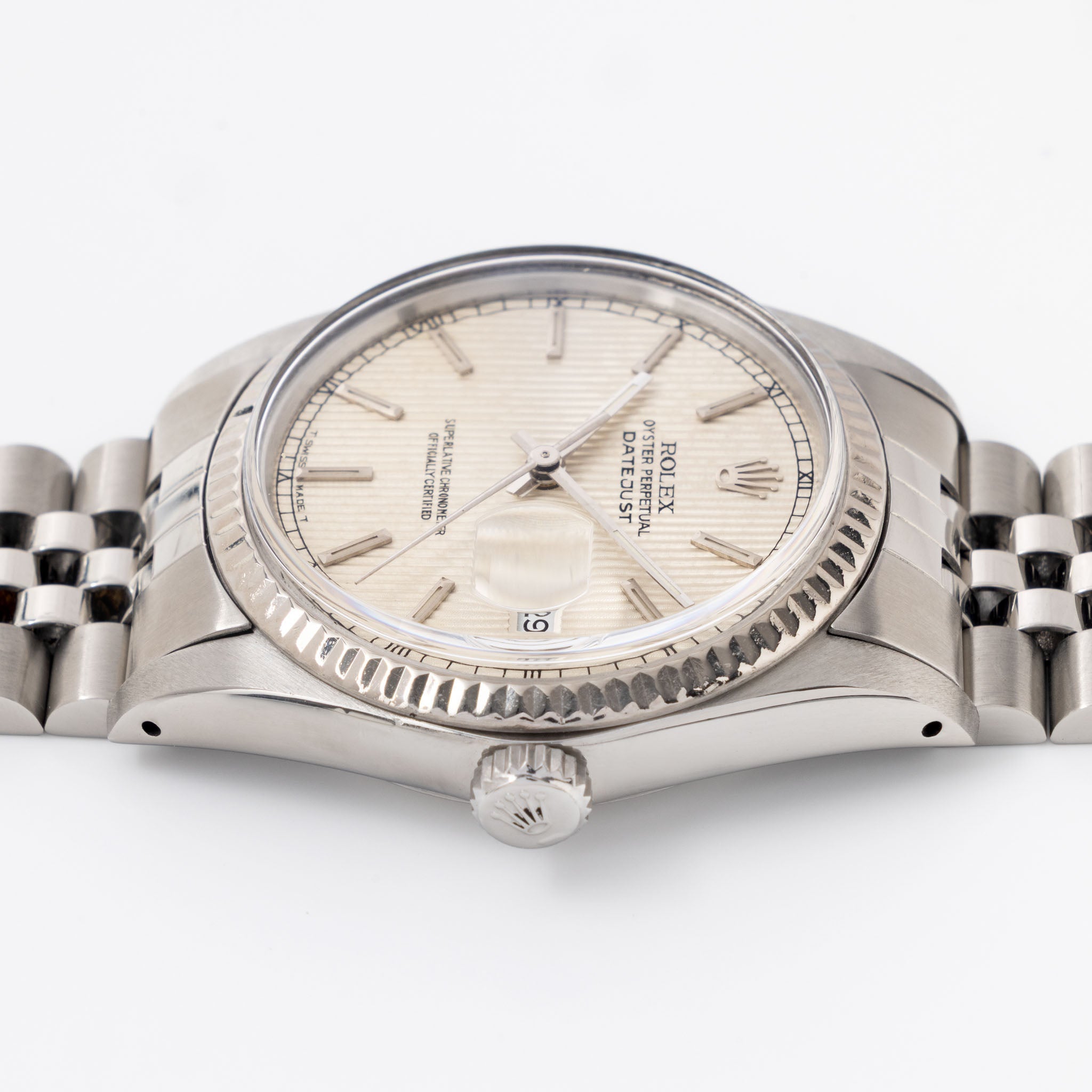 Rolex Datejust 16014 Silver Tapestry Dial