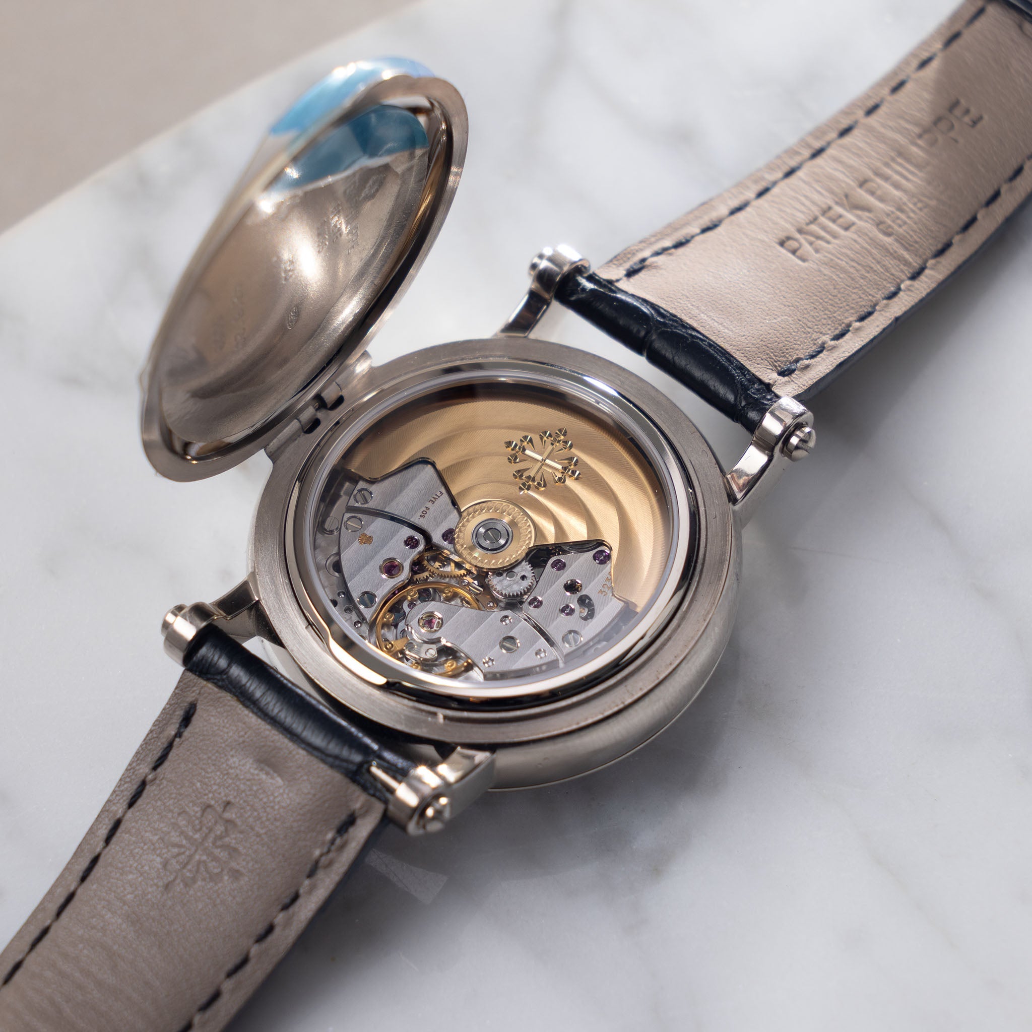 Patek Philippe Retrograde Perpetual Calendar 5059G Officer Case in 18k White Gold with Original Certificate of Origine