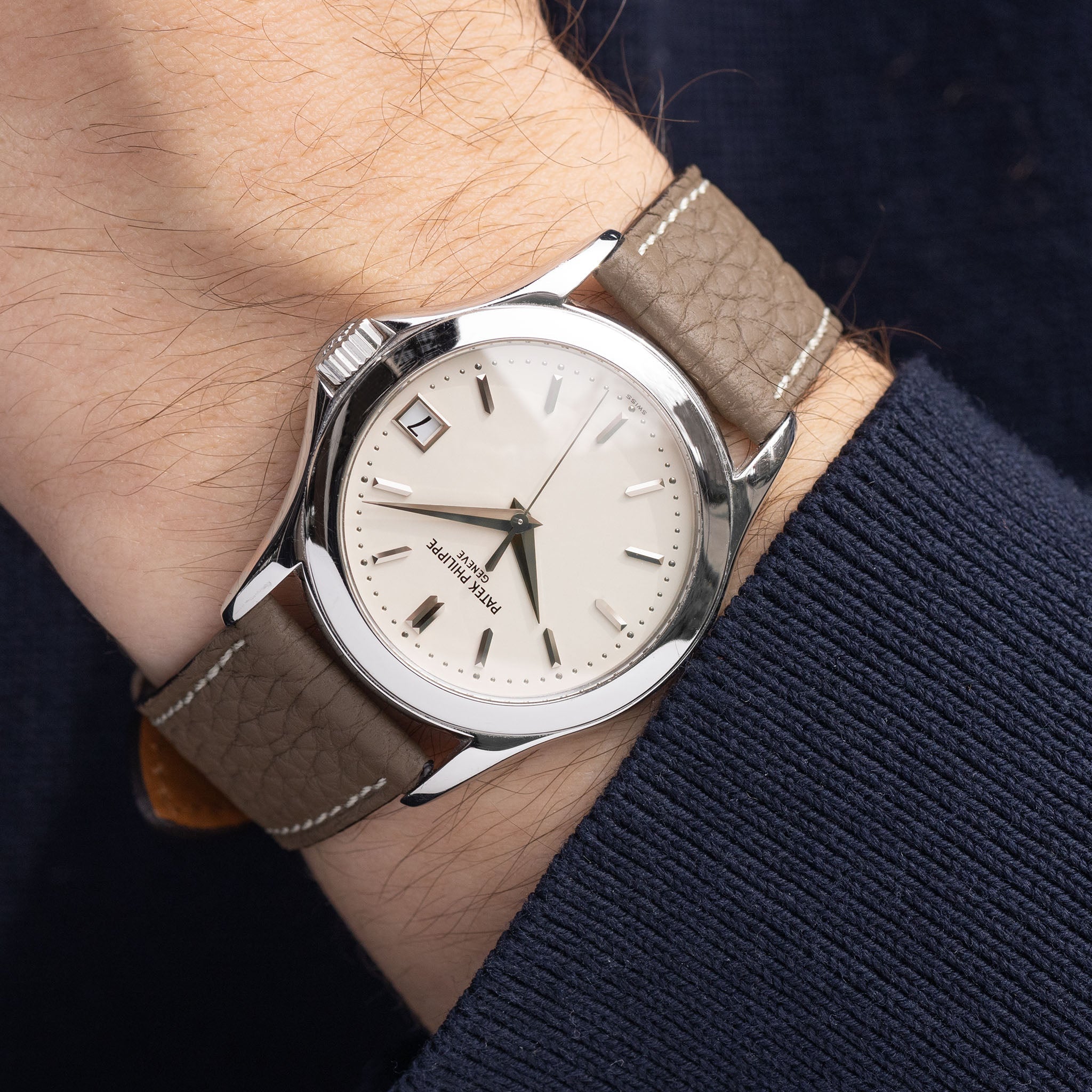 Patek Philippe Calatrava 5107G Silver dial Box and Paper Set in 18k White Gold sold by Wempe