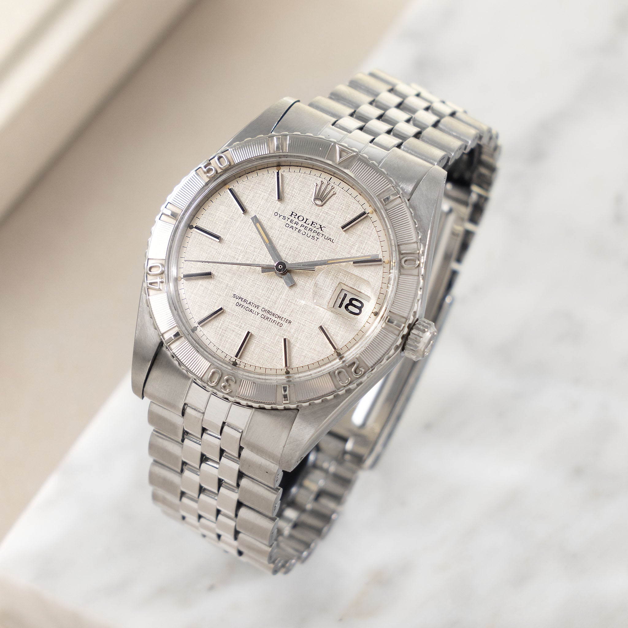 Rolex Turn- o-graph Silver linen dial ref 1625