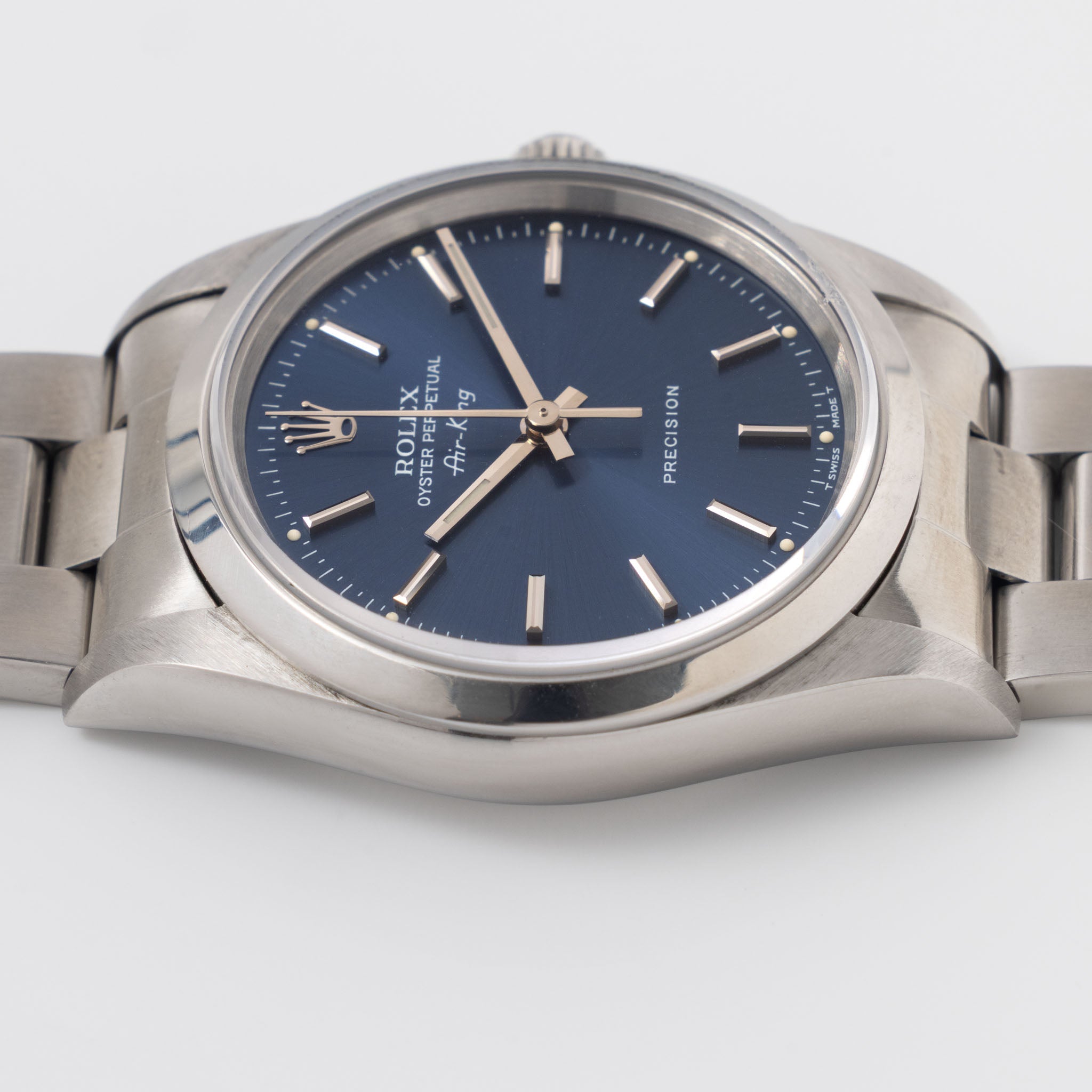 Rolex Air-King 14000 Blue Soleil Finish Dial with Original Punched Papers