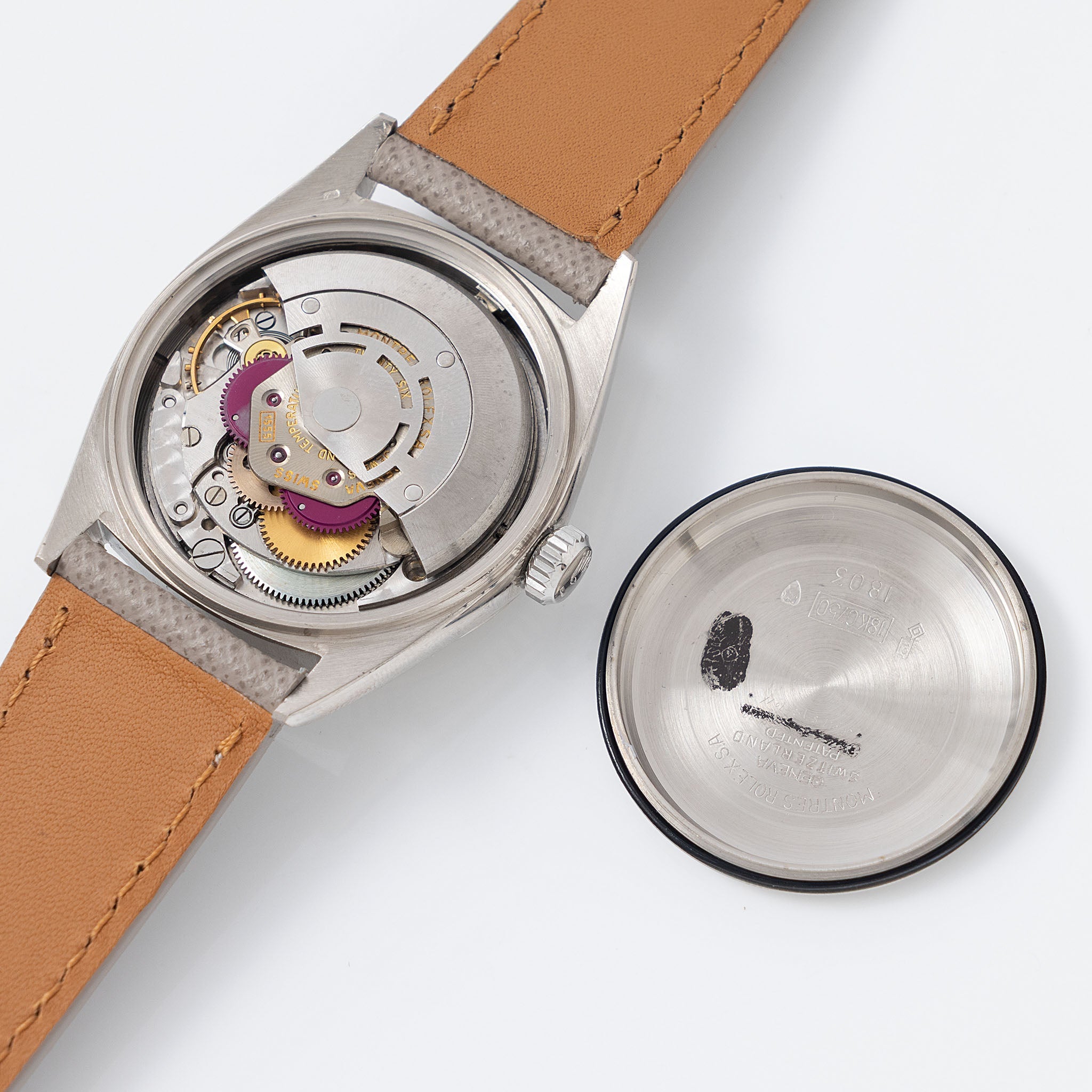 Rolex Day-Date 1803/9 Silver No-lume Doorstop Dial in 18k White Gold