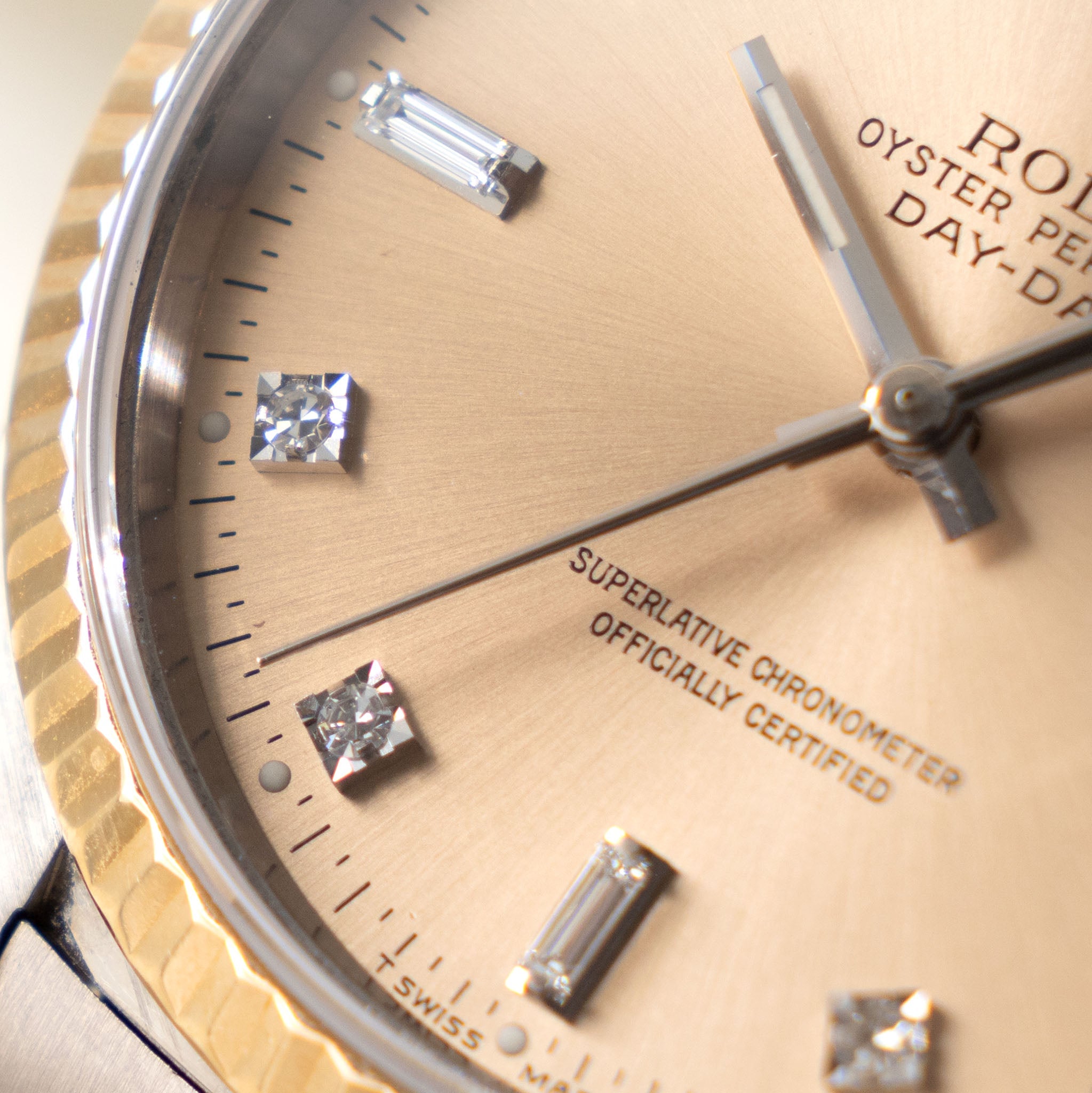 Rolex Day-date Tridor Peach Diamond Marker Dial with Original Guarantee Paper ref 18239B