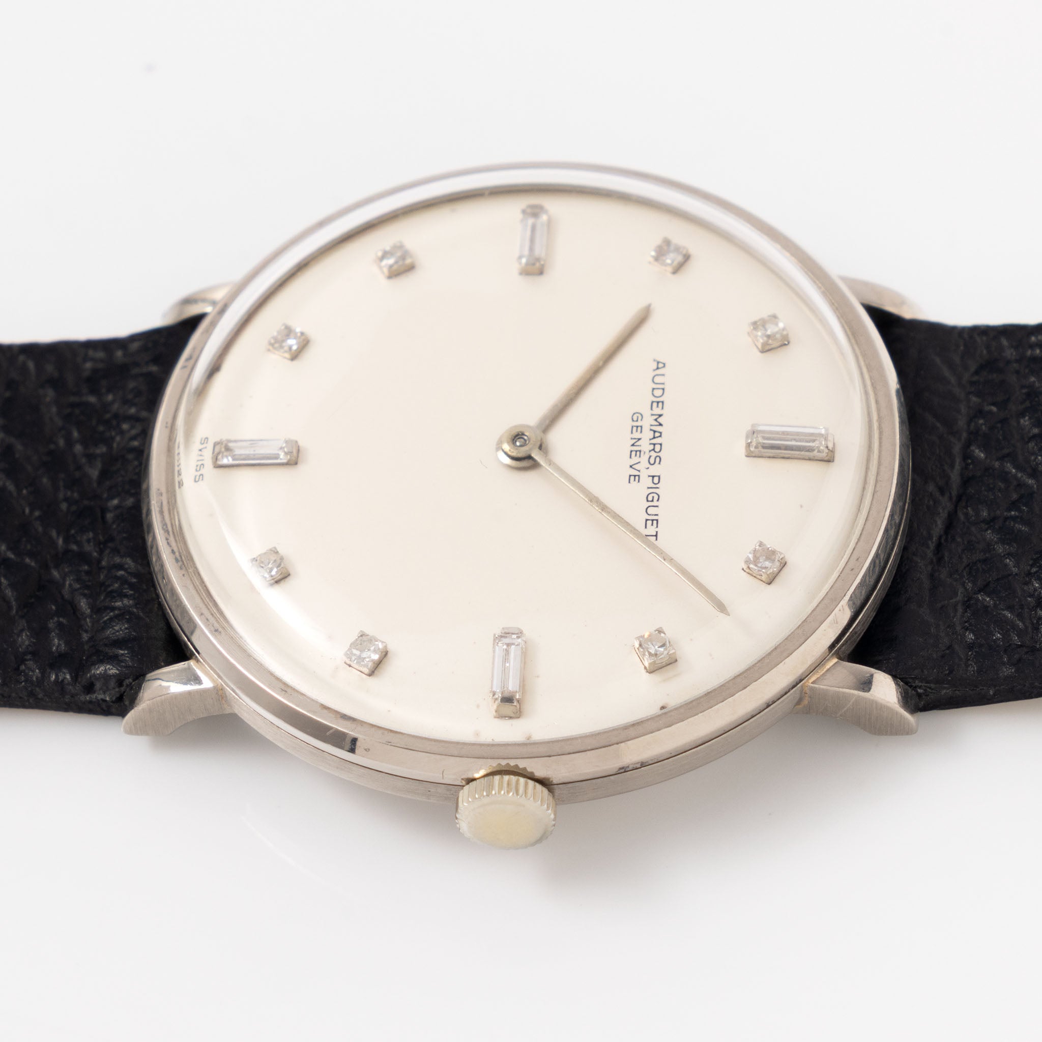 Audemars Piguet Ultra Thin Dress Watch in 18kt White Gold Silver Diamond Markers Dial