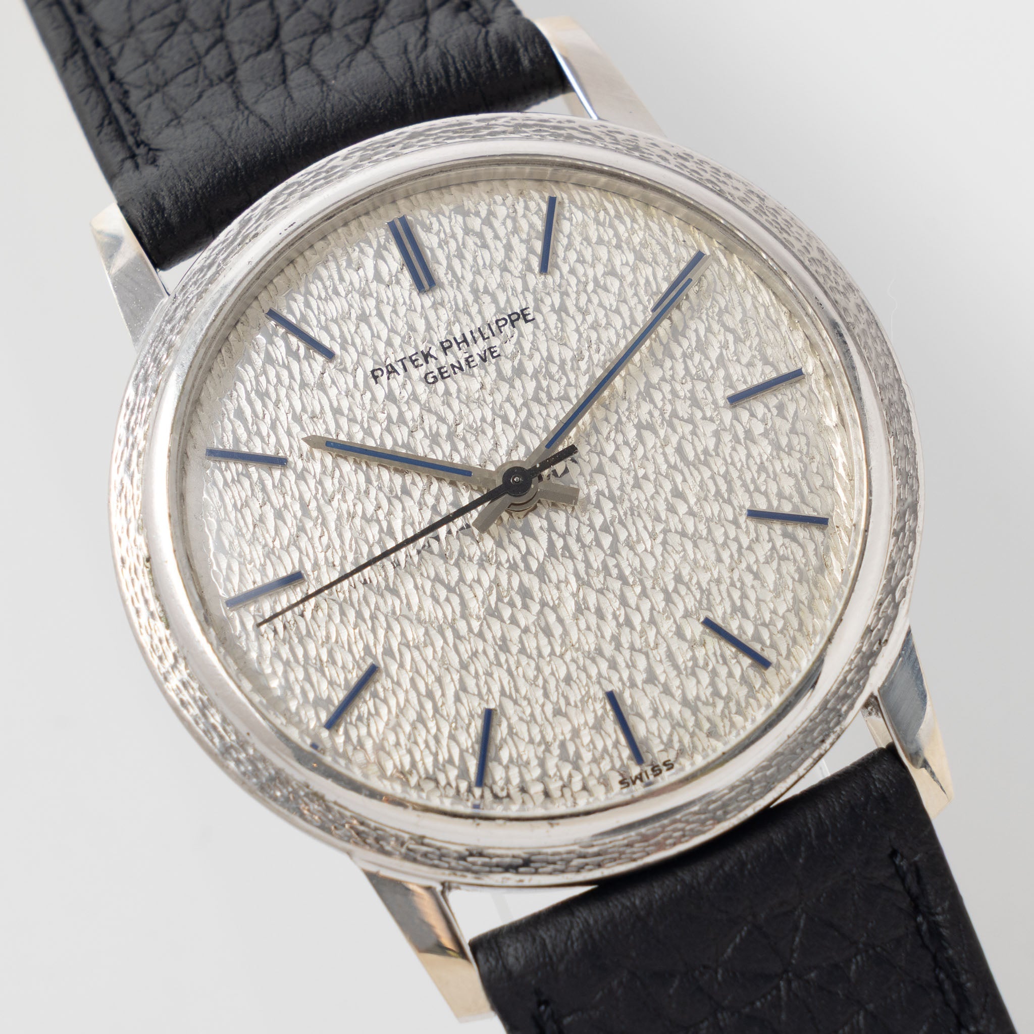 Patek Philippe Calatrava 3569G Hammered Dial in 18k White Gold Back Winder