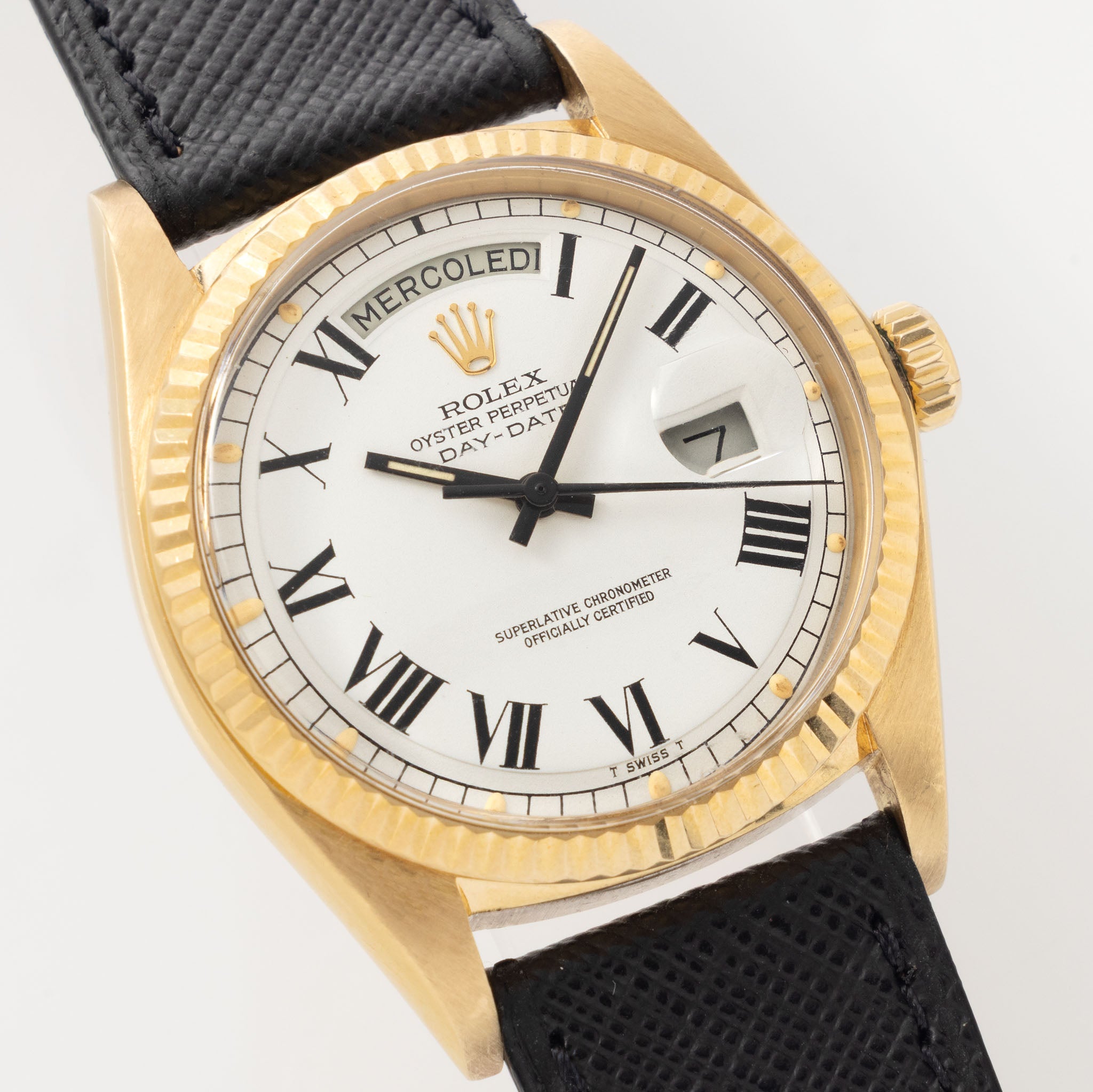 Rolex Day-Date 1803 White Buckley Dial in 18k Yellow Gold