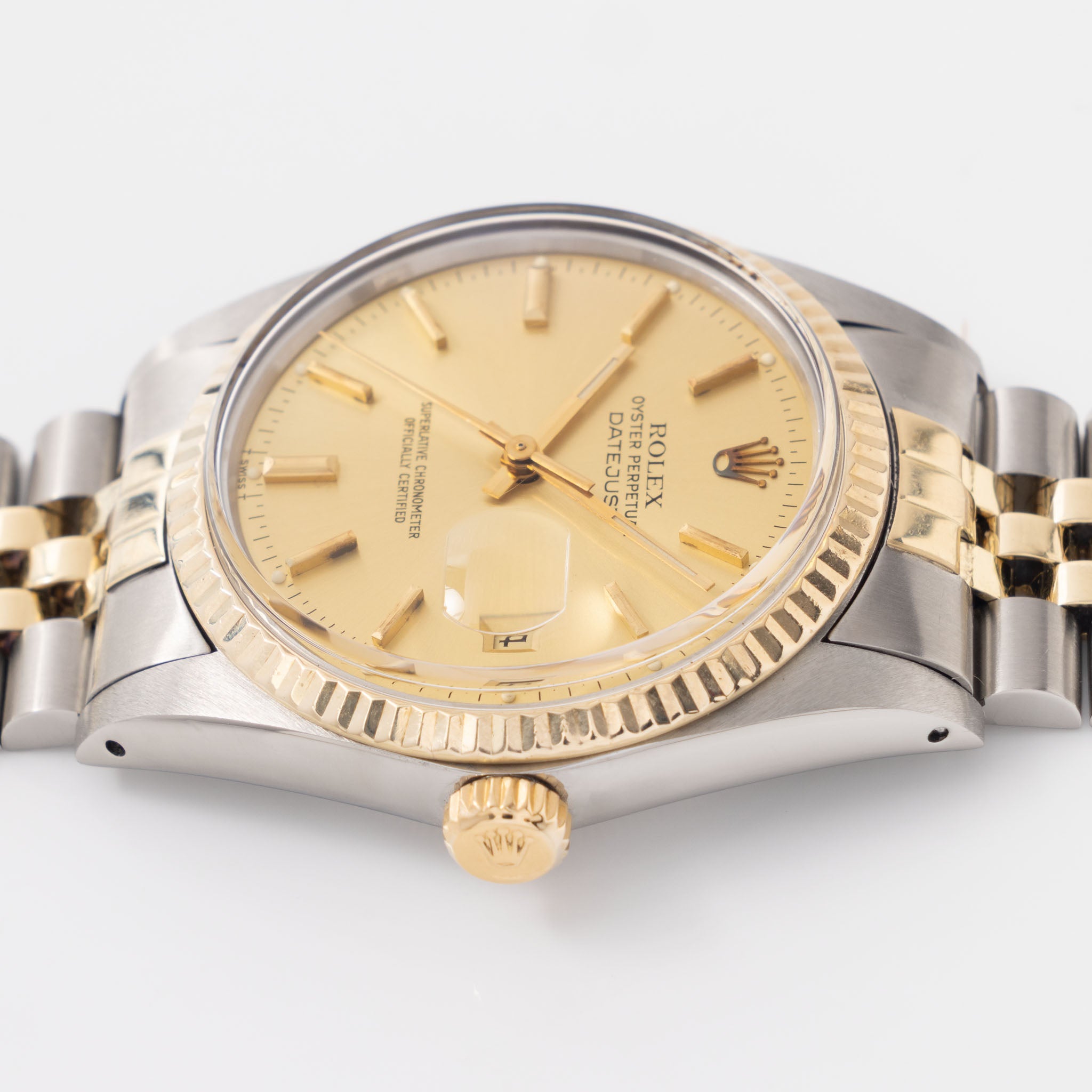 Rolex Datejust 16013 Champagne Dial in steel and yellow gold