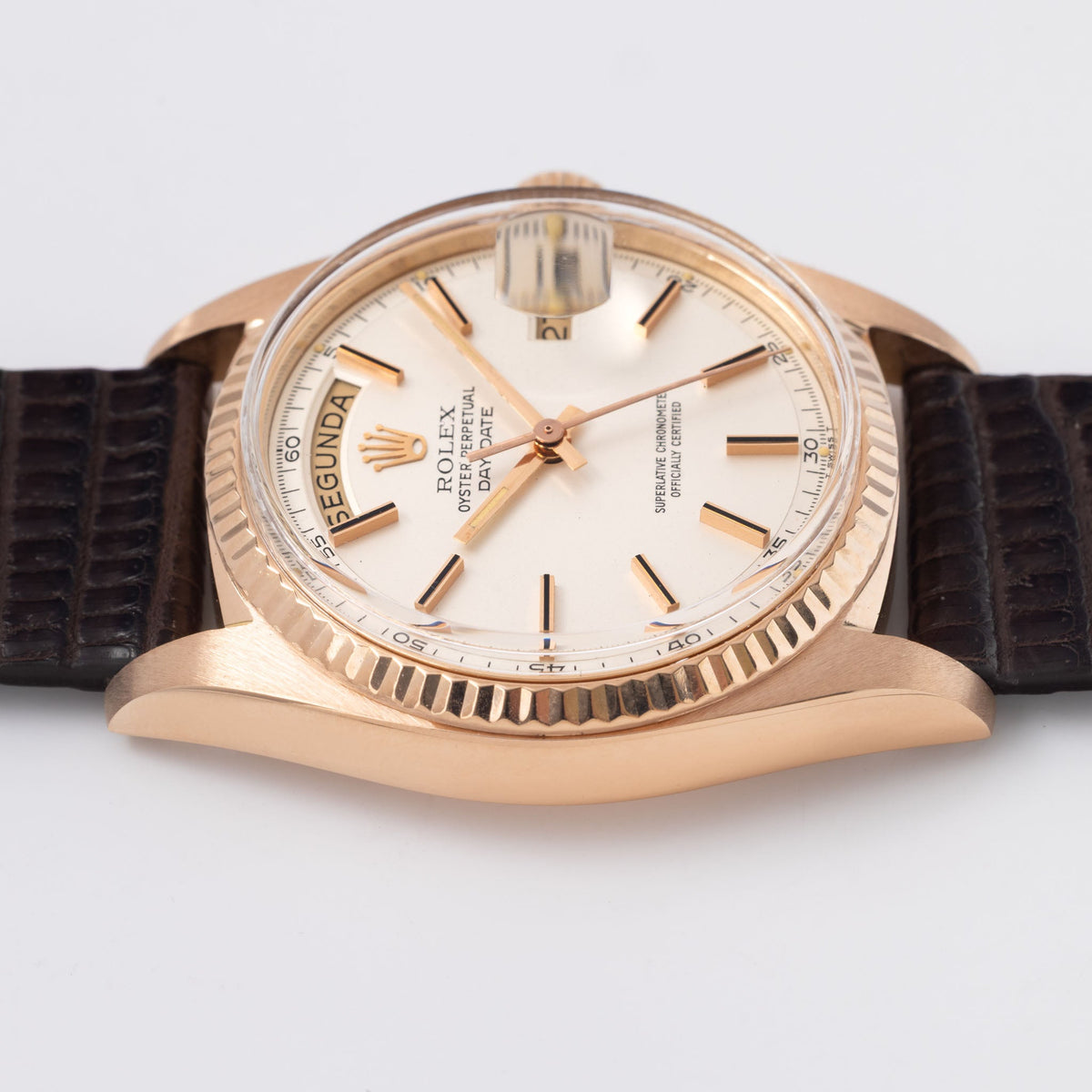 Rolex Day-Date 1803 Matte Silver Dial in 18k Rose Gold