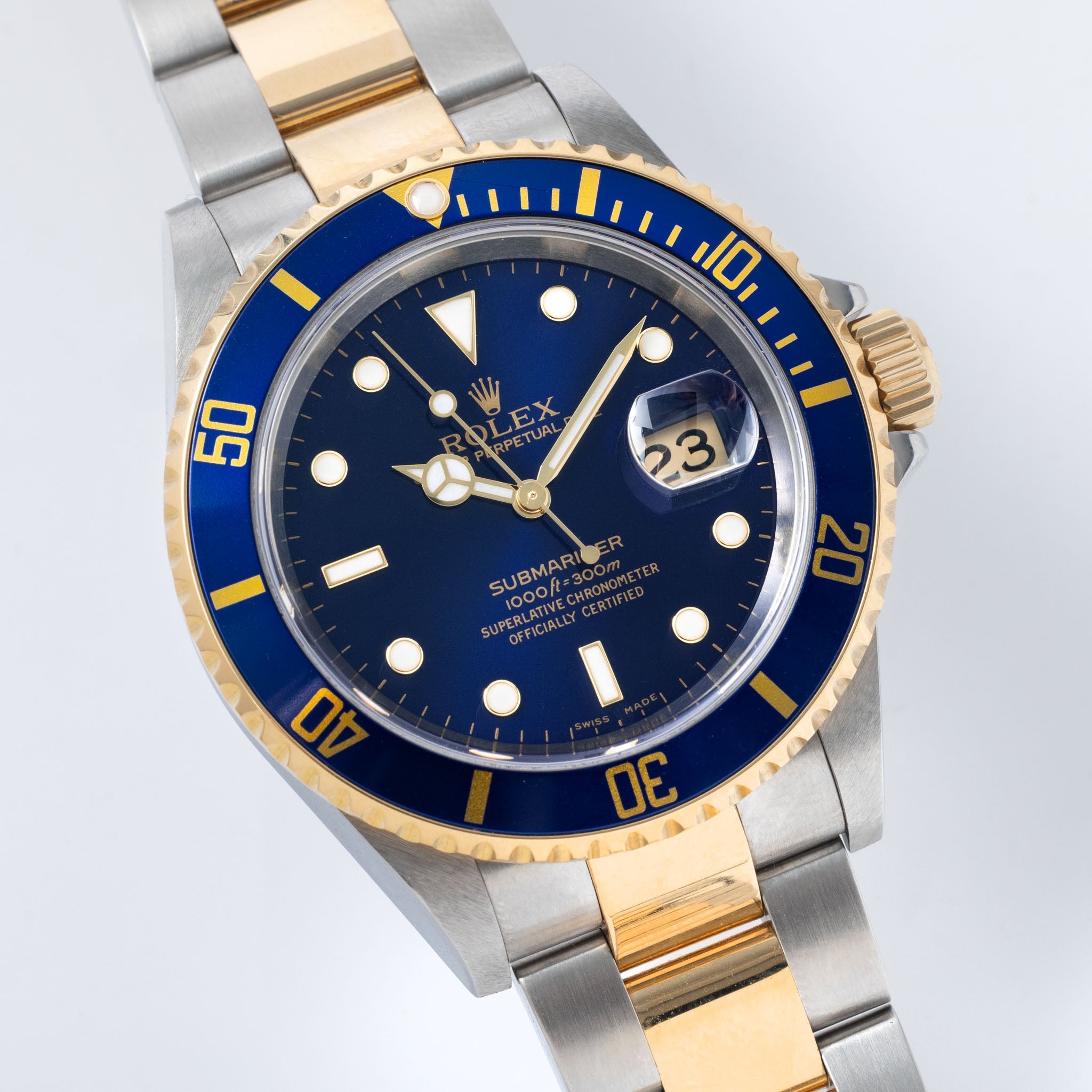 Rolex Submariner 16613 Blue Dial in Steel and Gold