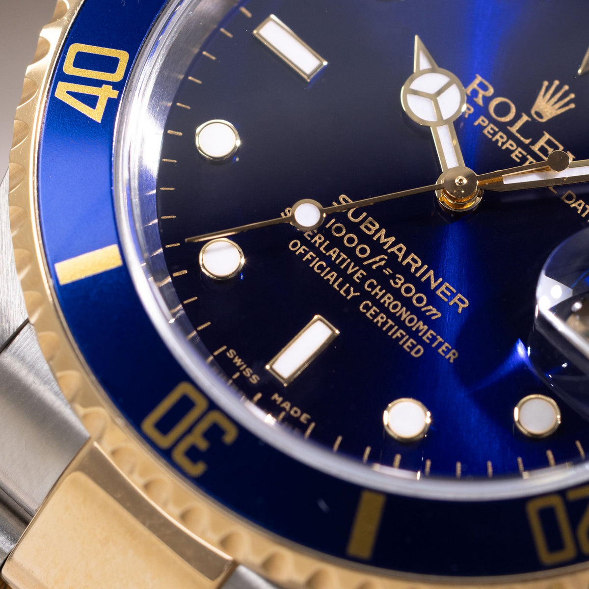Rolex Submariner 16613 Blue Dial in Steel and Gold