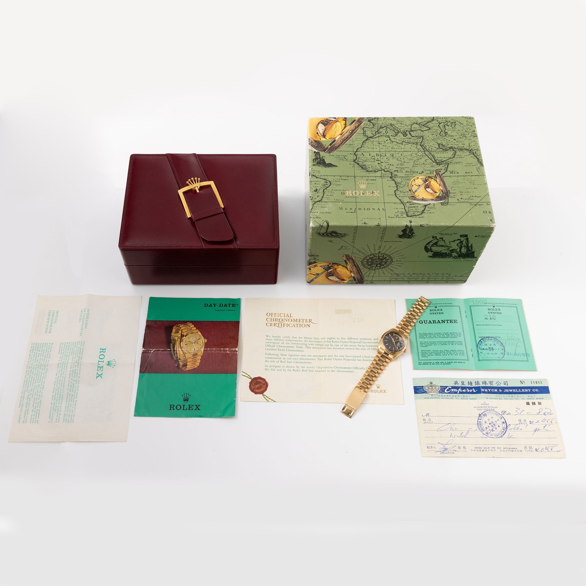 Rolex Day-Date 1803 Grey Dial with Original Box and Double Punched Paper in 18k Yellow Gold